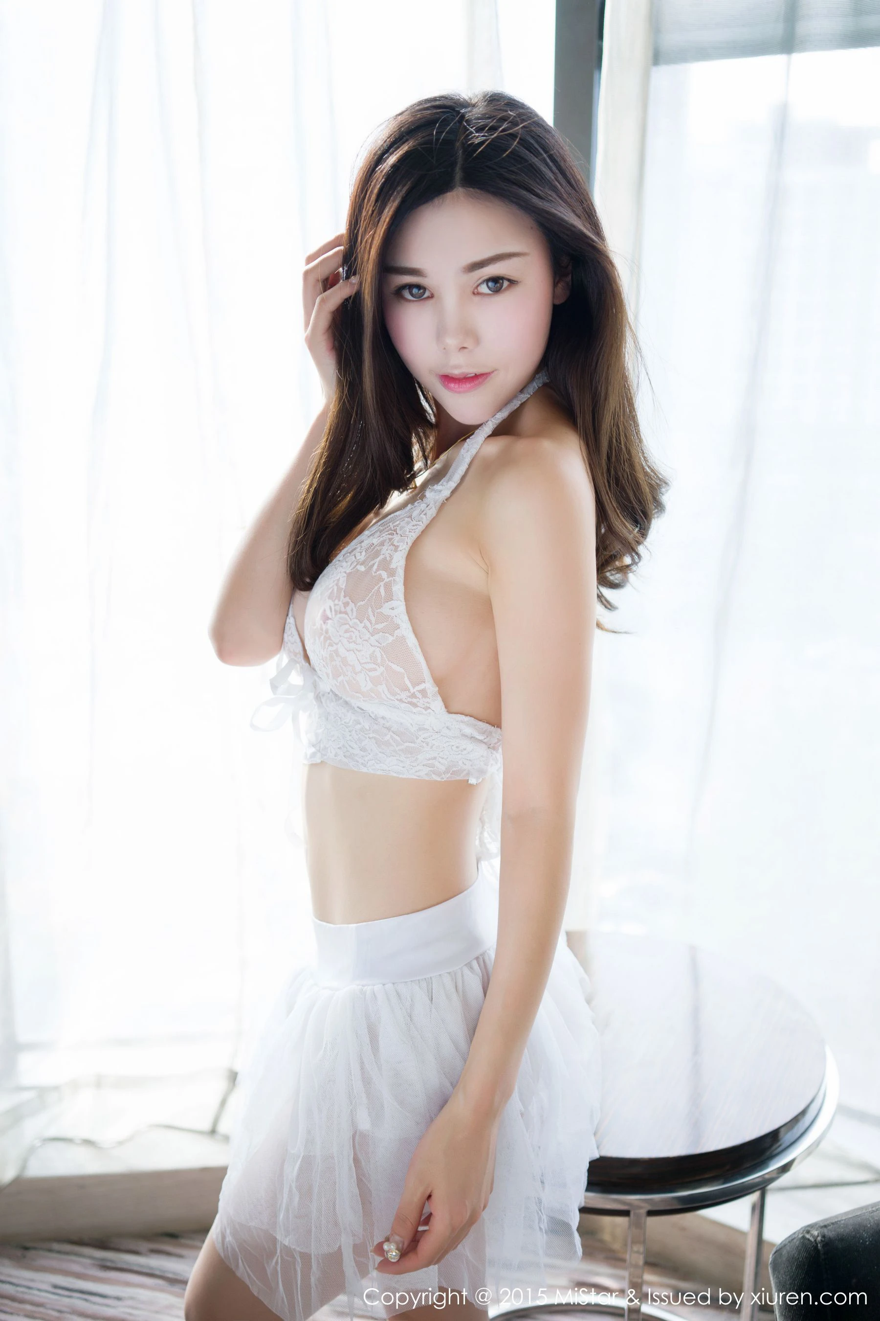 沈佳熹《蕾丝婚纱+透视针织衫》 魅妍社 Vol.048
