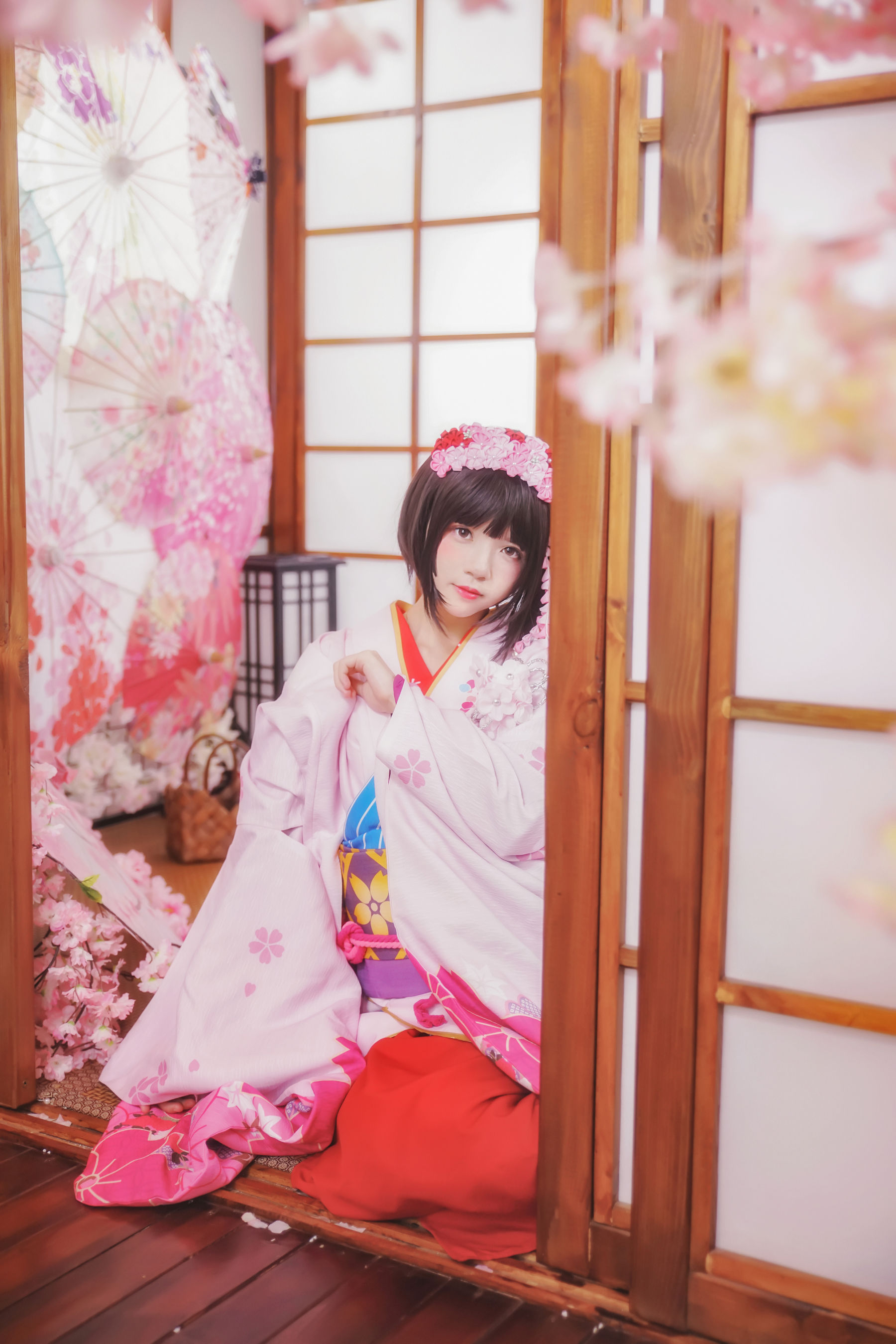[萝莉COS] 桜桃喵《(加藤惠)和服》 [23P]