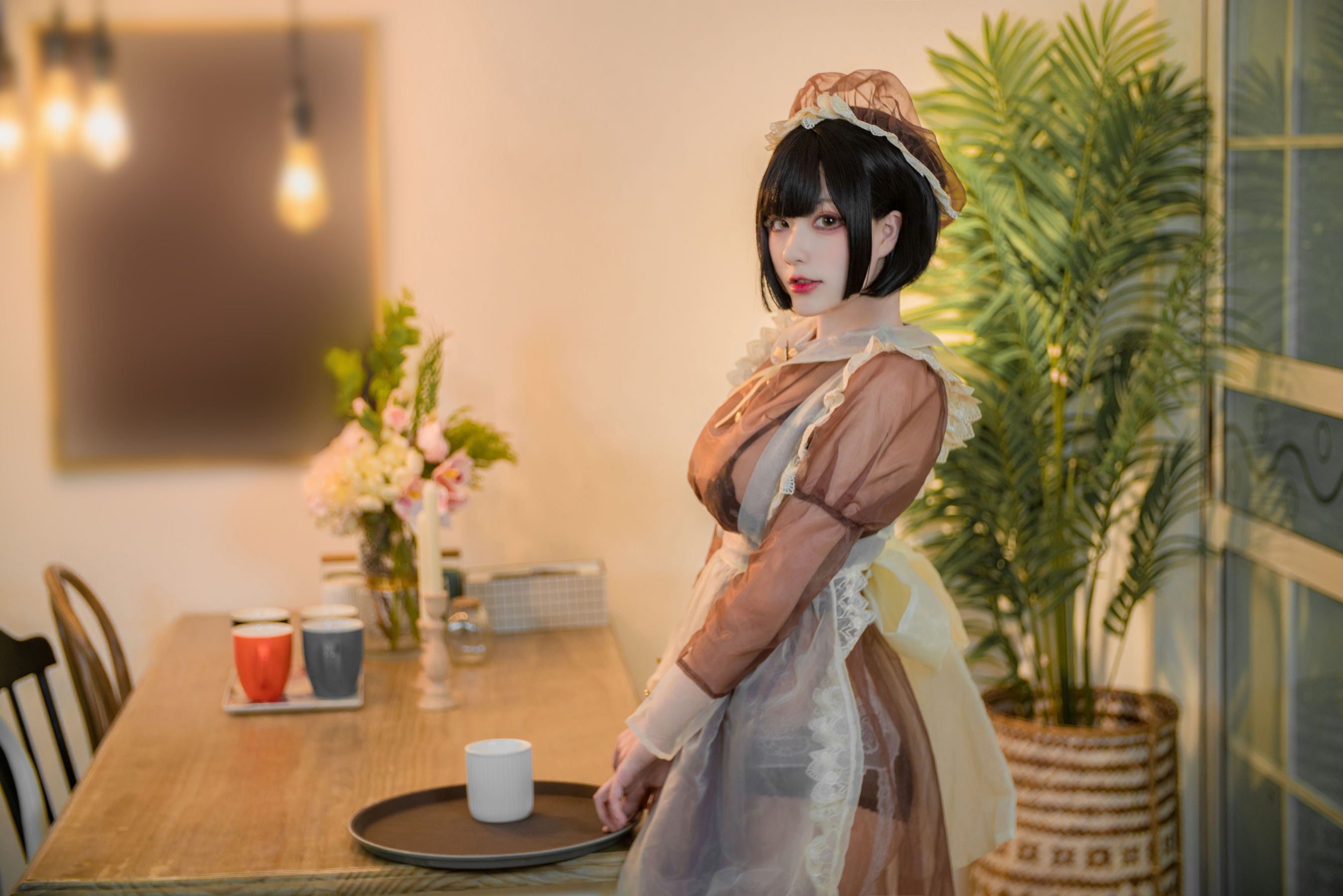 起司块wii写真 棕色透明装女仆 [55P]