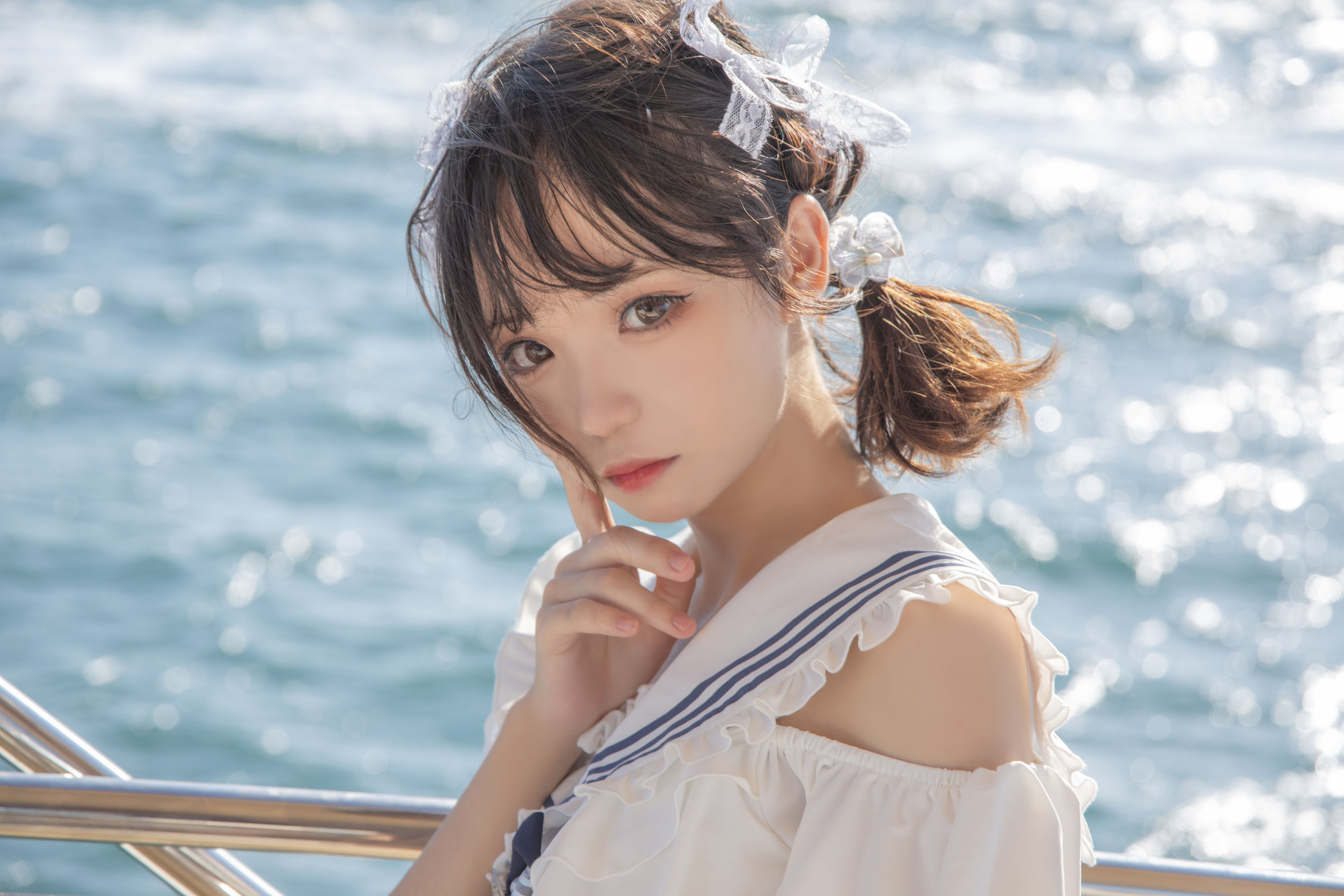 花柒Hana – 三亚熊之海军风泳装 [12P]