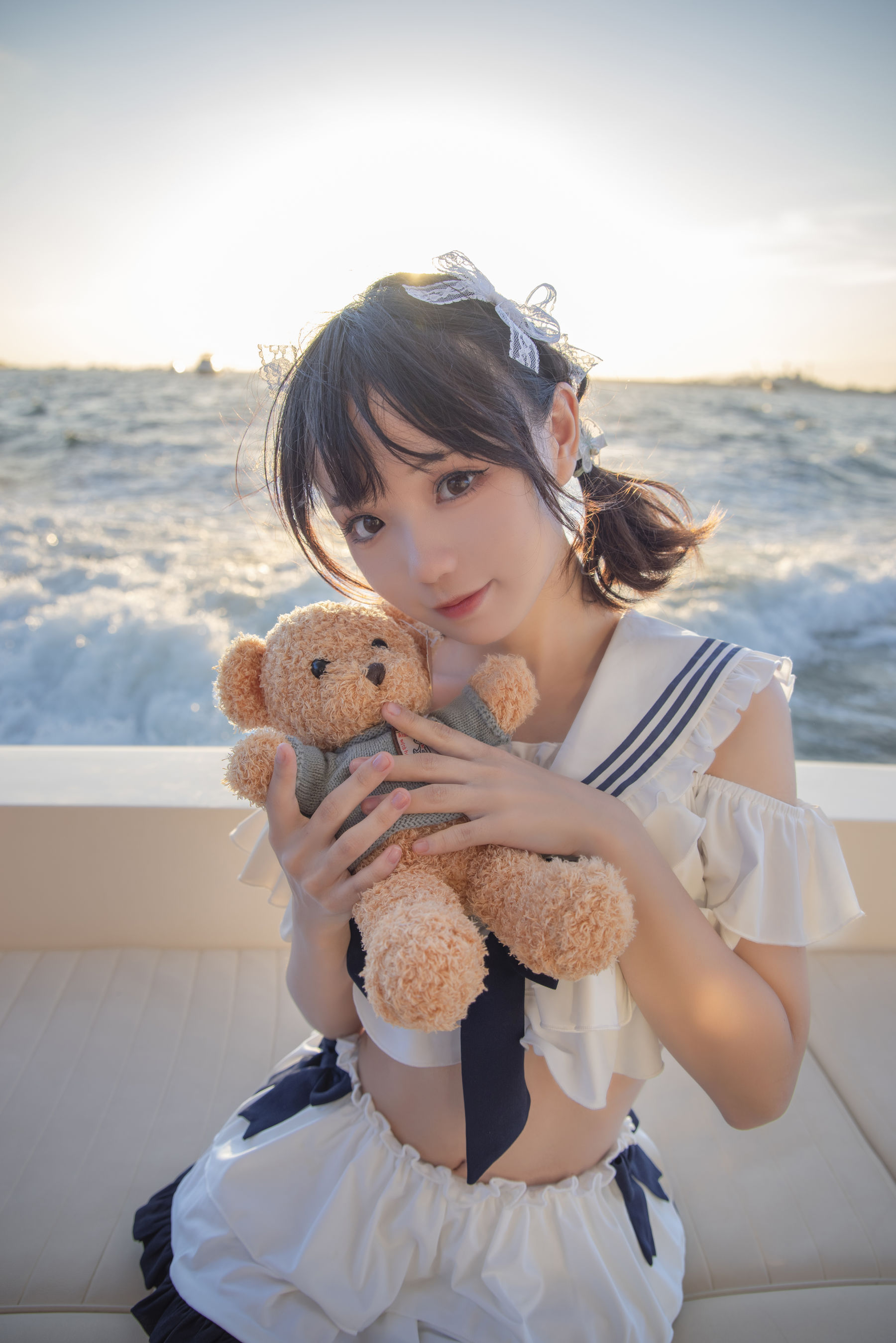 花柒Hana – 三亚熊之海军风泳装 [12P]