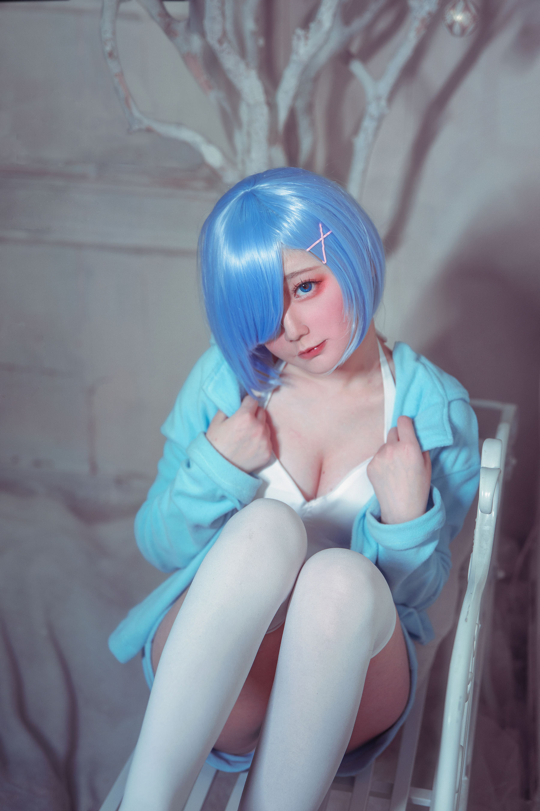 [Cosplay写真] 动漫博主弦音sic – RE从零开始的异世界生活 蕾姆猫咪睡衣 [9P]