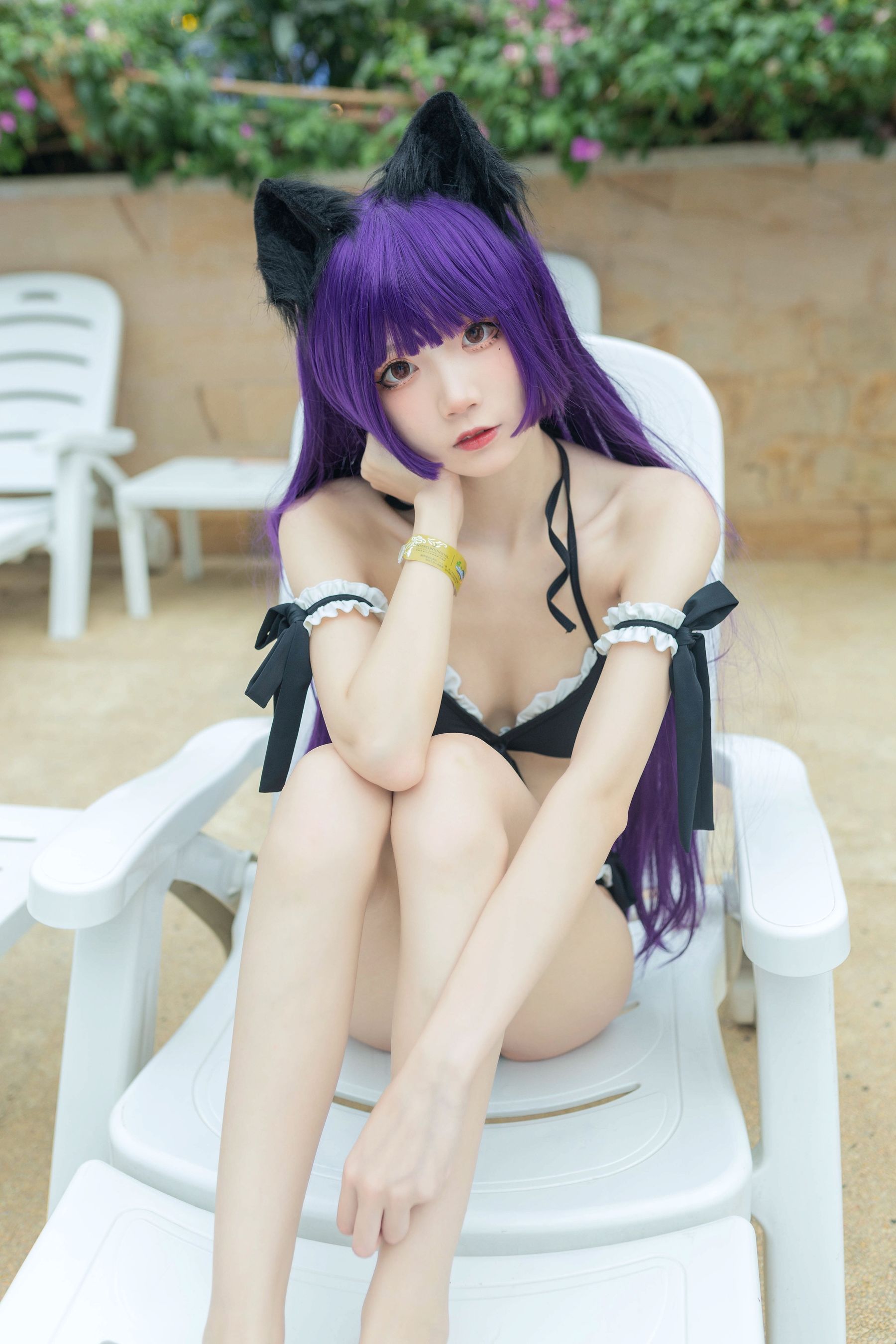 清纯少女五更百鬼 – 黑猫泳装 [12P]