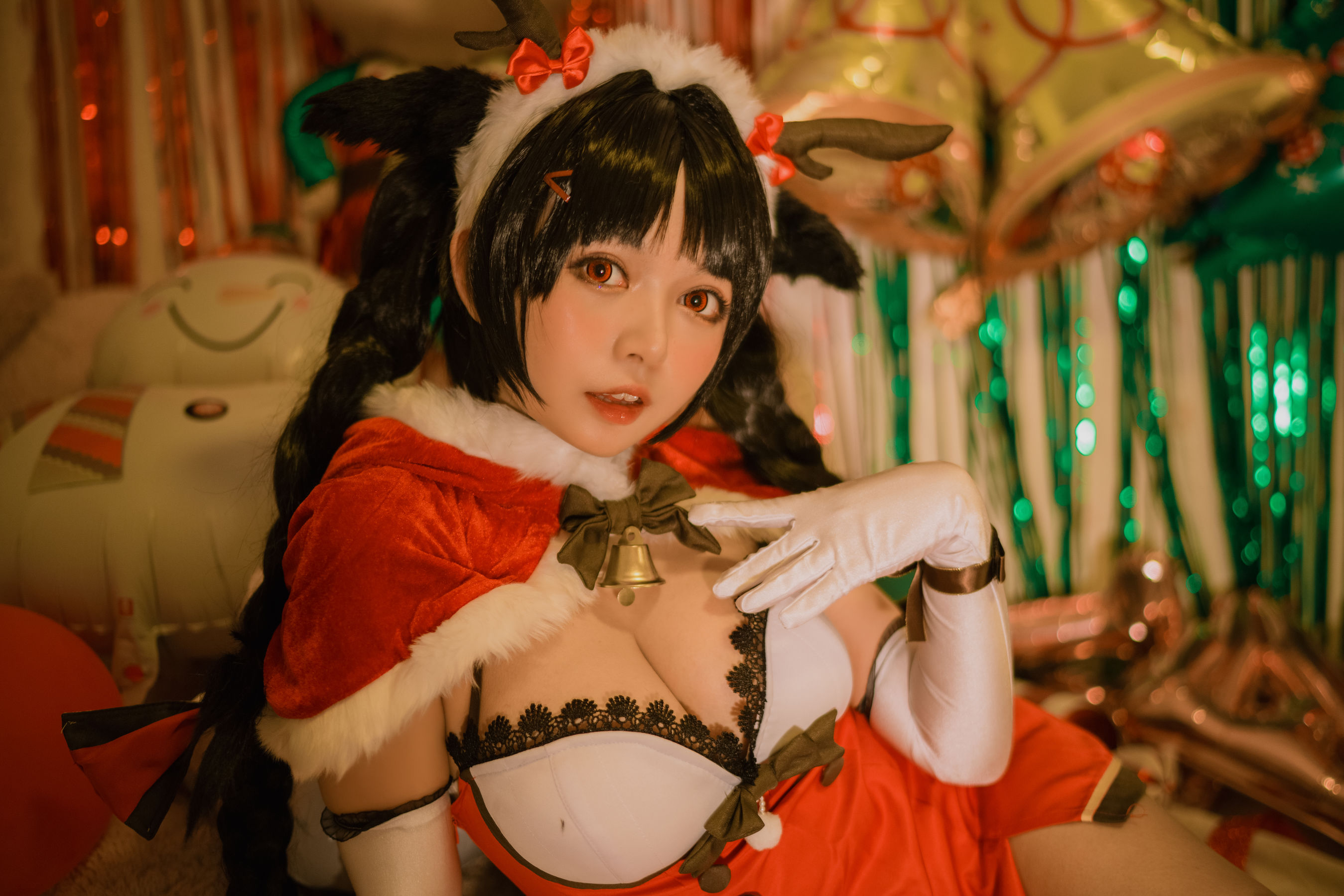 大眼萌妹黑猫猫OvO – 大潮圣诞 [16P]