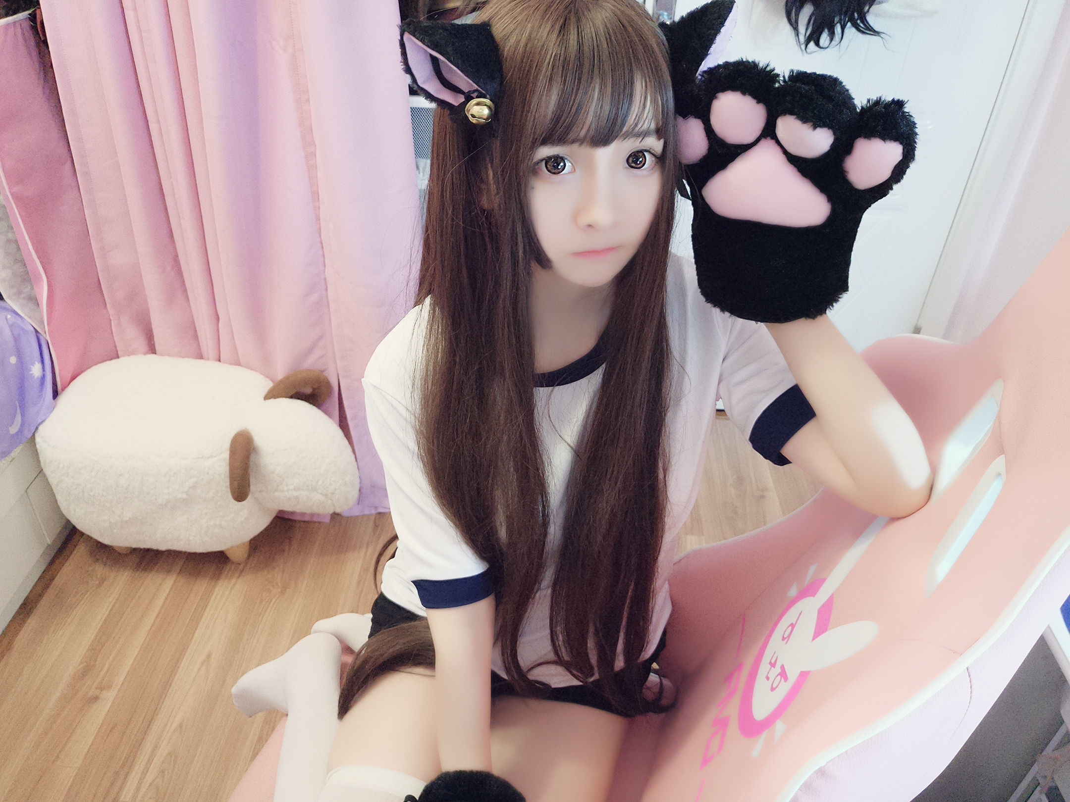 二次元美女古川kagura – 猫耳体操 [11P]