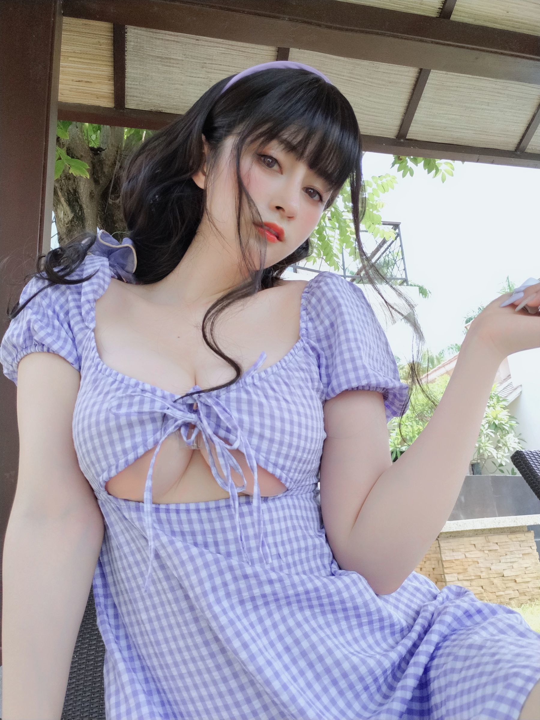 Coser小姐姐白银 – 夏日的格子连衣裙 [85P]