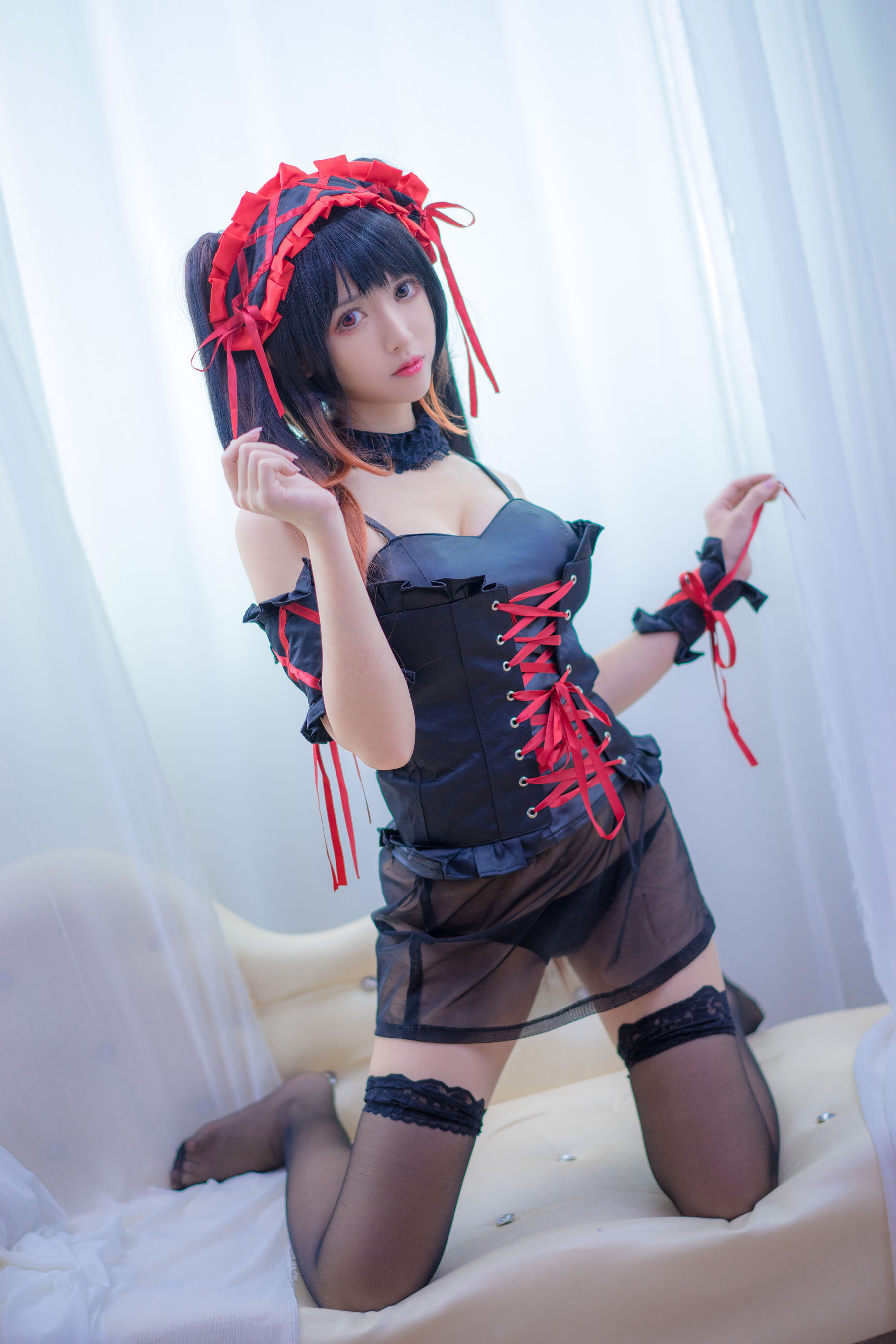 [萝莉COS] 鳗鱼霏儿 – 狂三系列 睡衣 [13P]