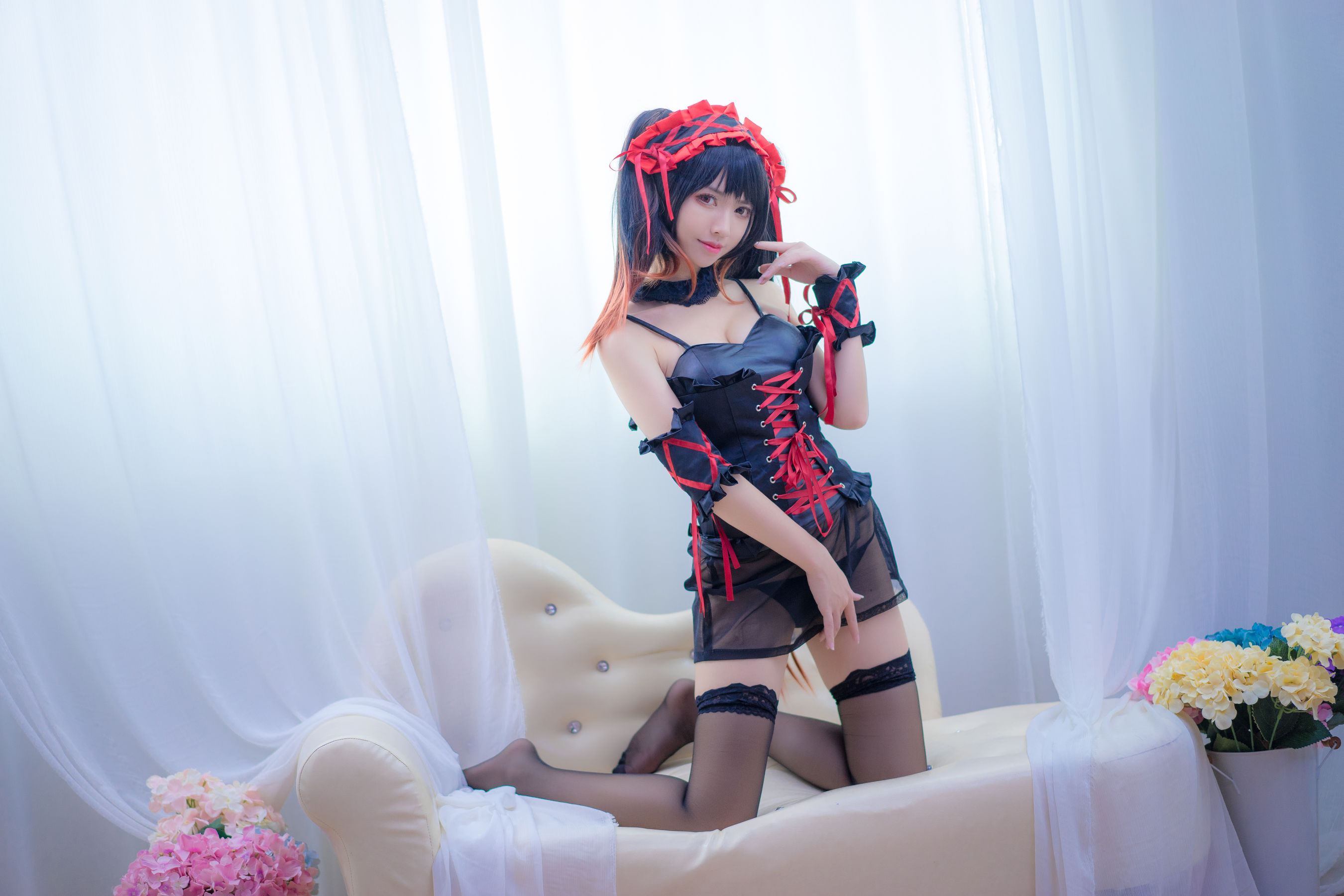 [萝莉COS] 鳗鱼霏儿 – 狂三系列 睡衣 [13P]