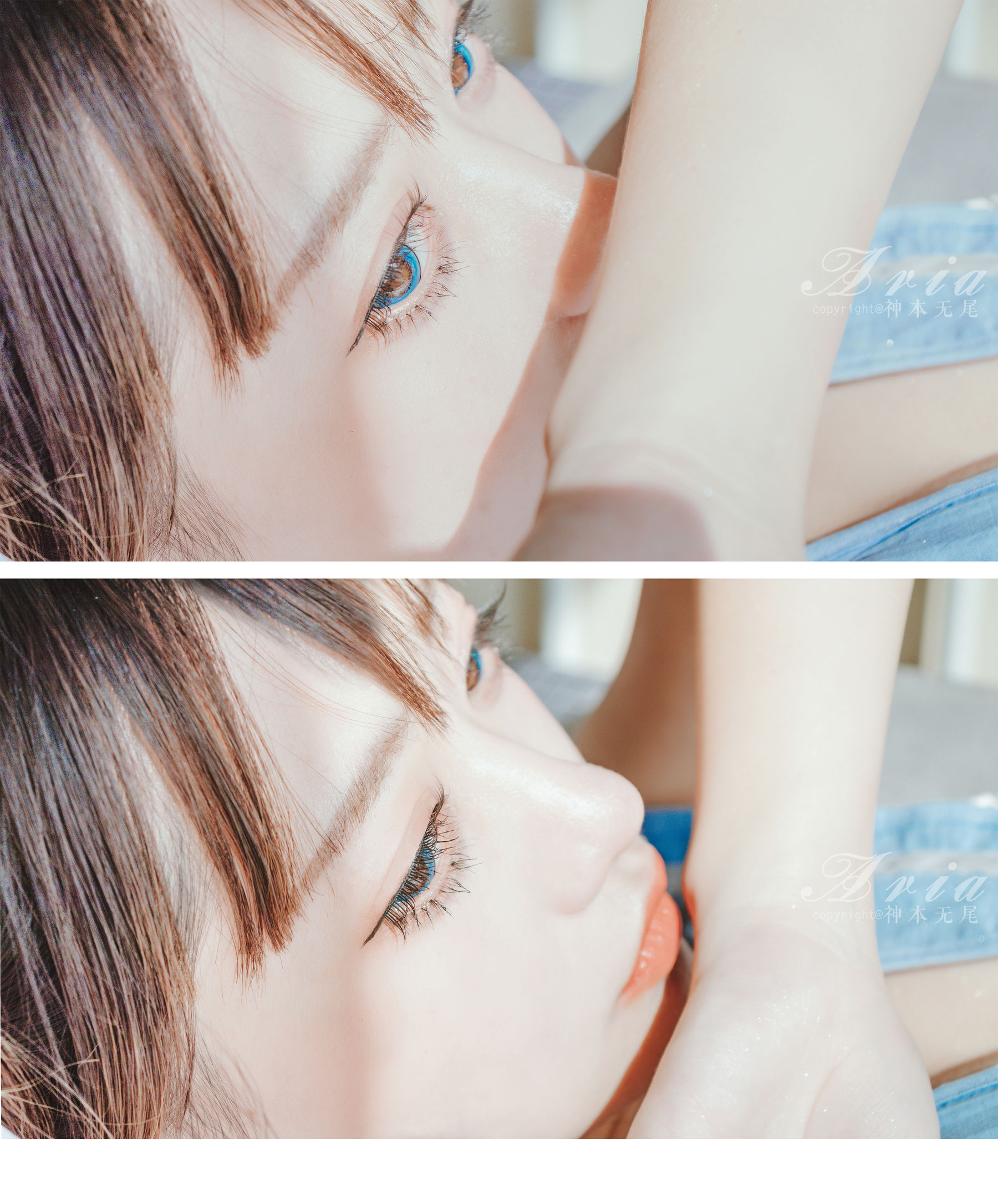 神本无尾_Aria – 蓝色睡裙 [9P]