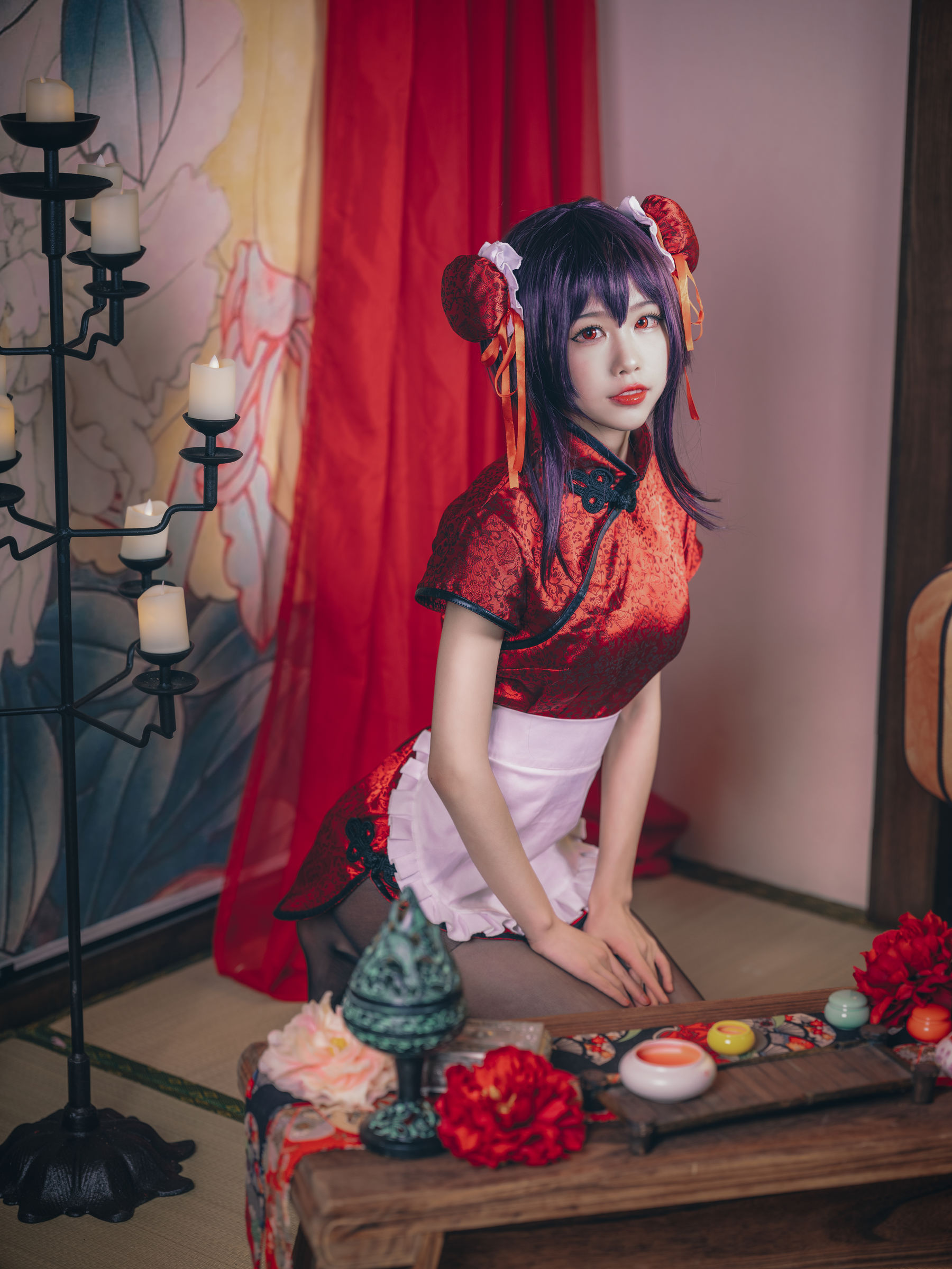 动漫博主水淼aqua – 霞之丘诗羽 旗袍 [29P]