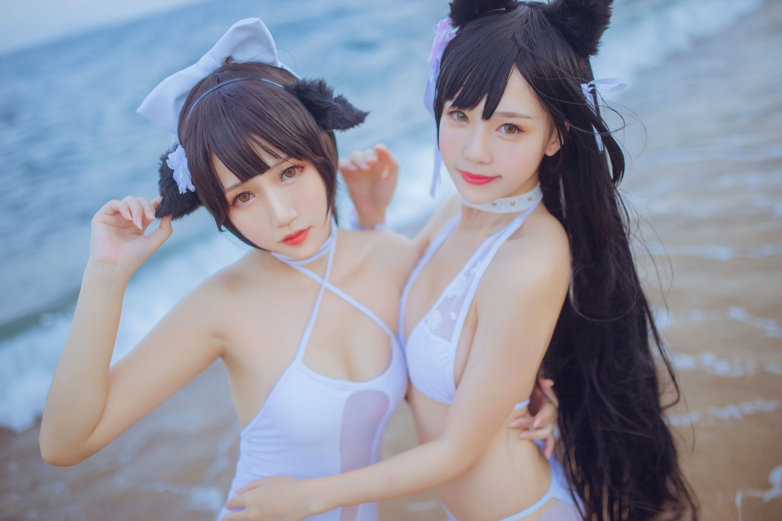 抖娘-利世×不呆猫 獒犬海边泳装 [41P]