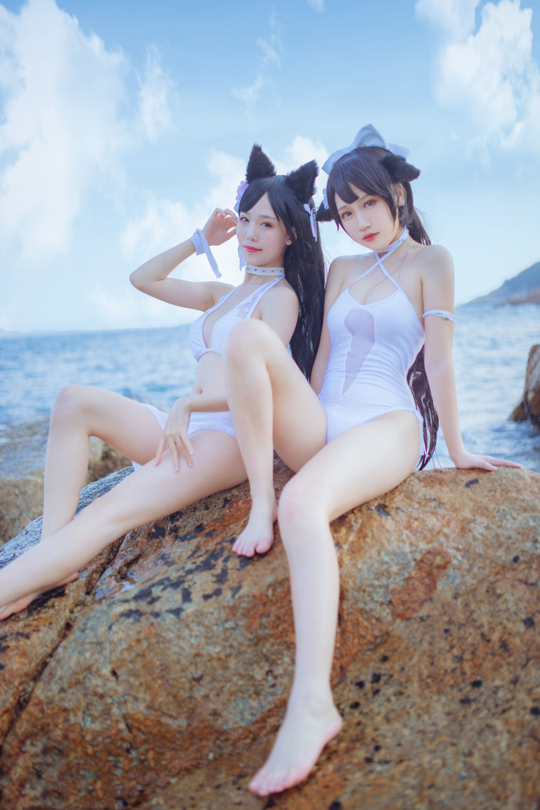 抖娘-利世×不呆猫 獒犬海边泳装 [41P]
