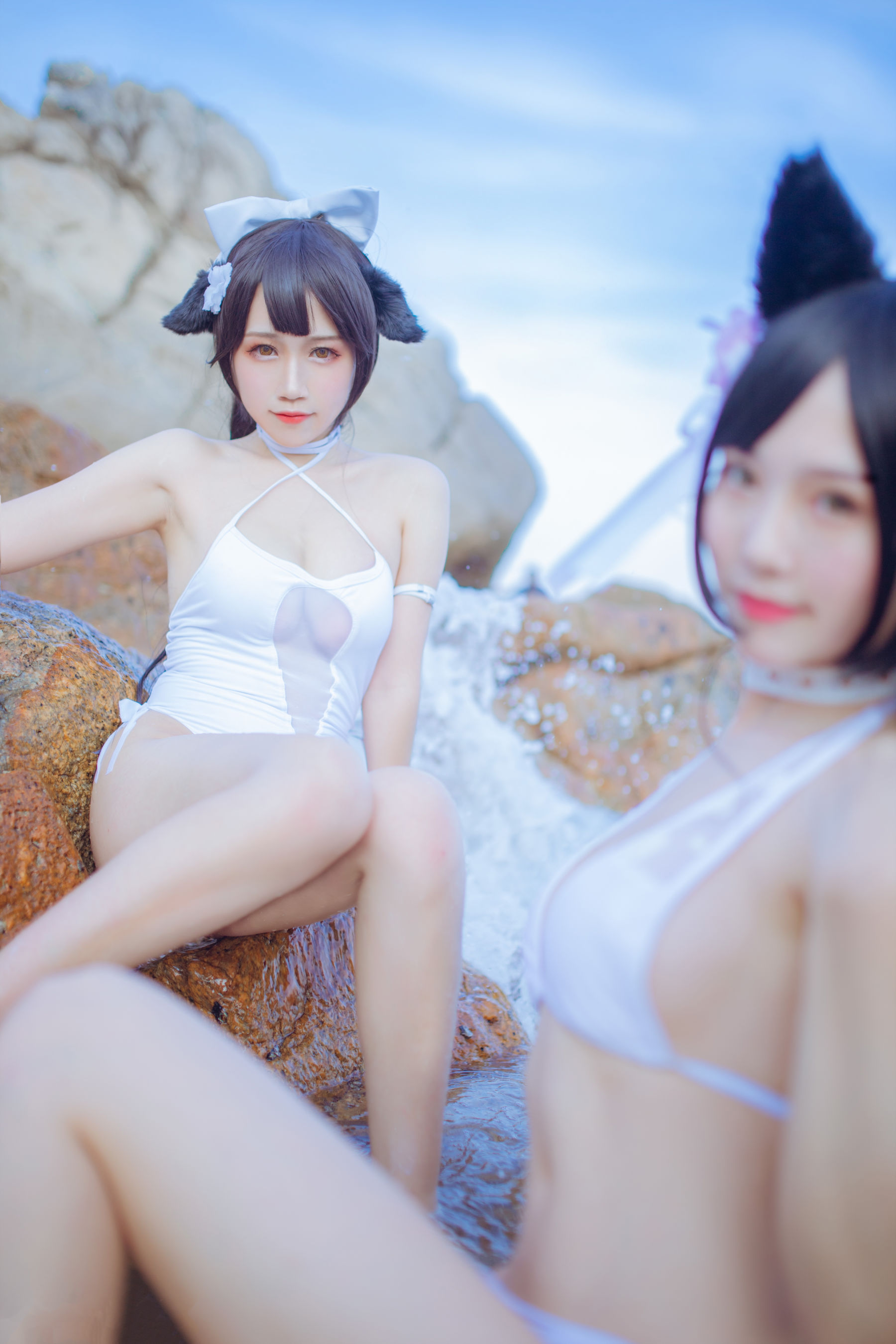 抖娘-利世×不呆猫 獒犬海边泳装 [41P]