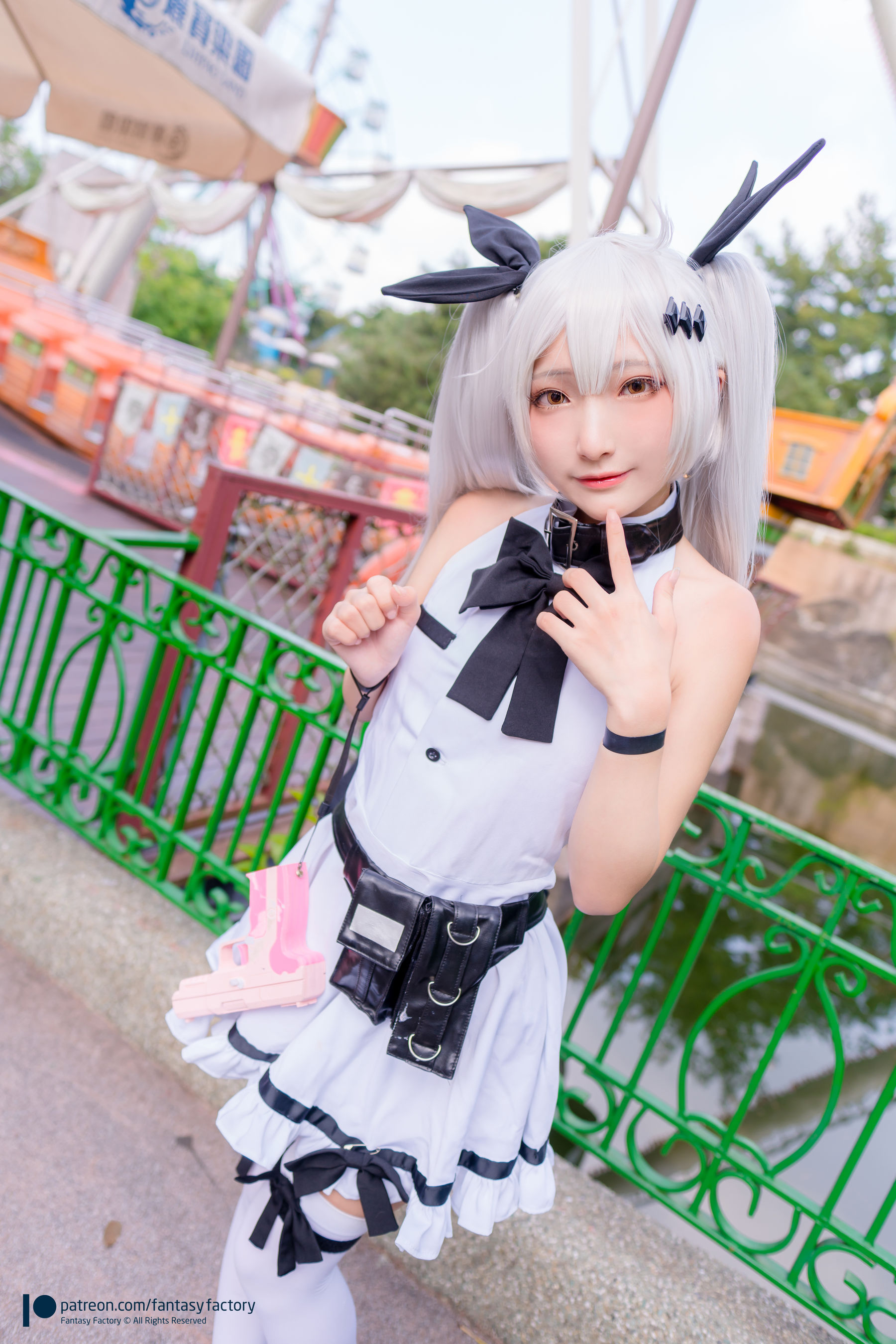 [Cosplay写真] 小丁 《Fantasy Factory》 – 2019.11 黑白 薄纱 网袜 [74P]