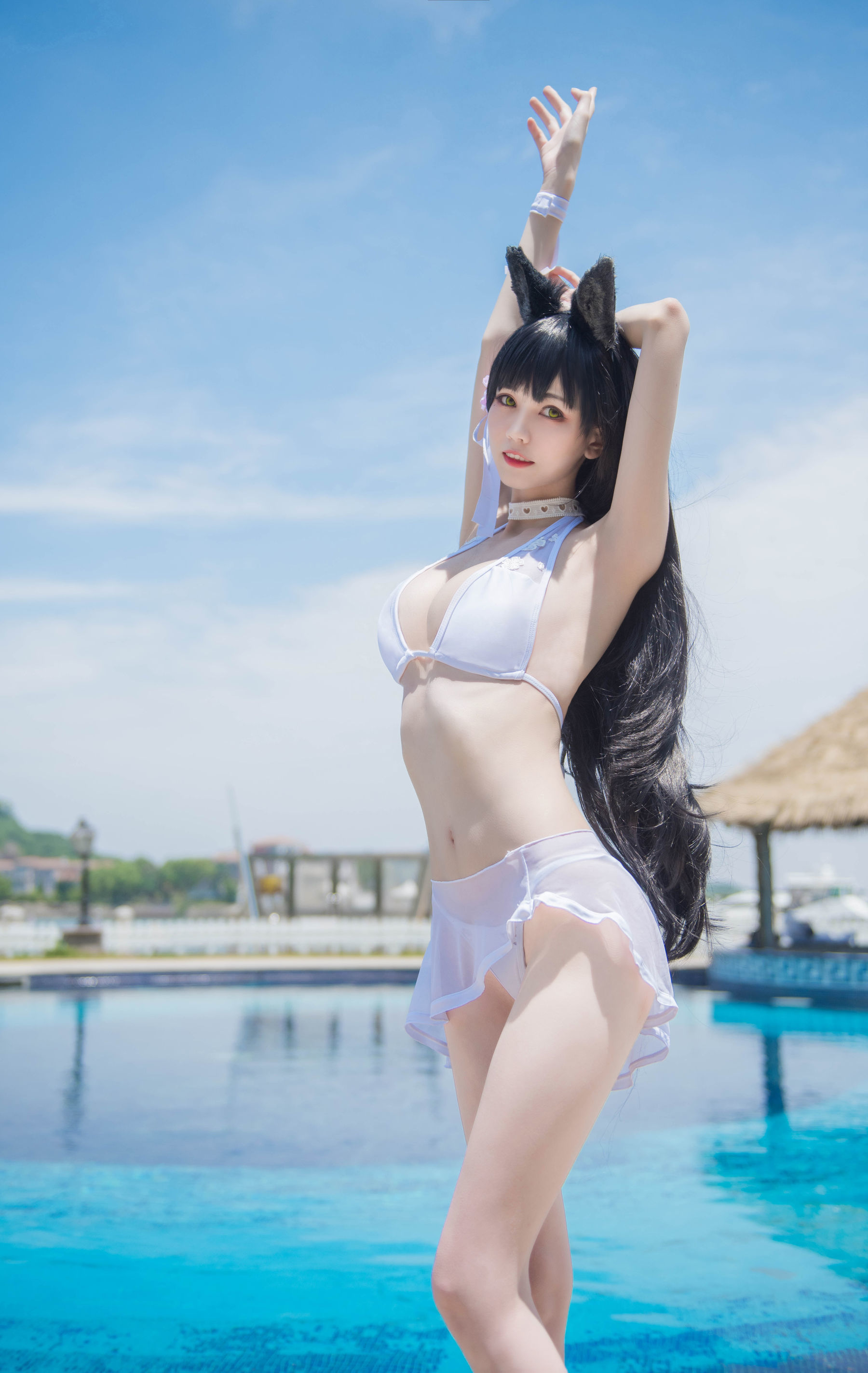 [萝莉COS] 小妖精你的负卿 – 爱宕泳装 [18P]