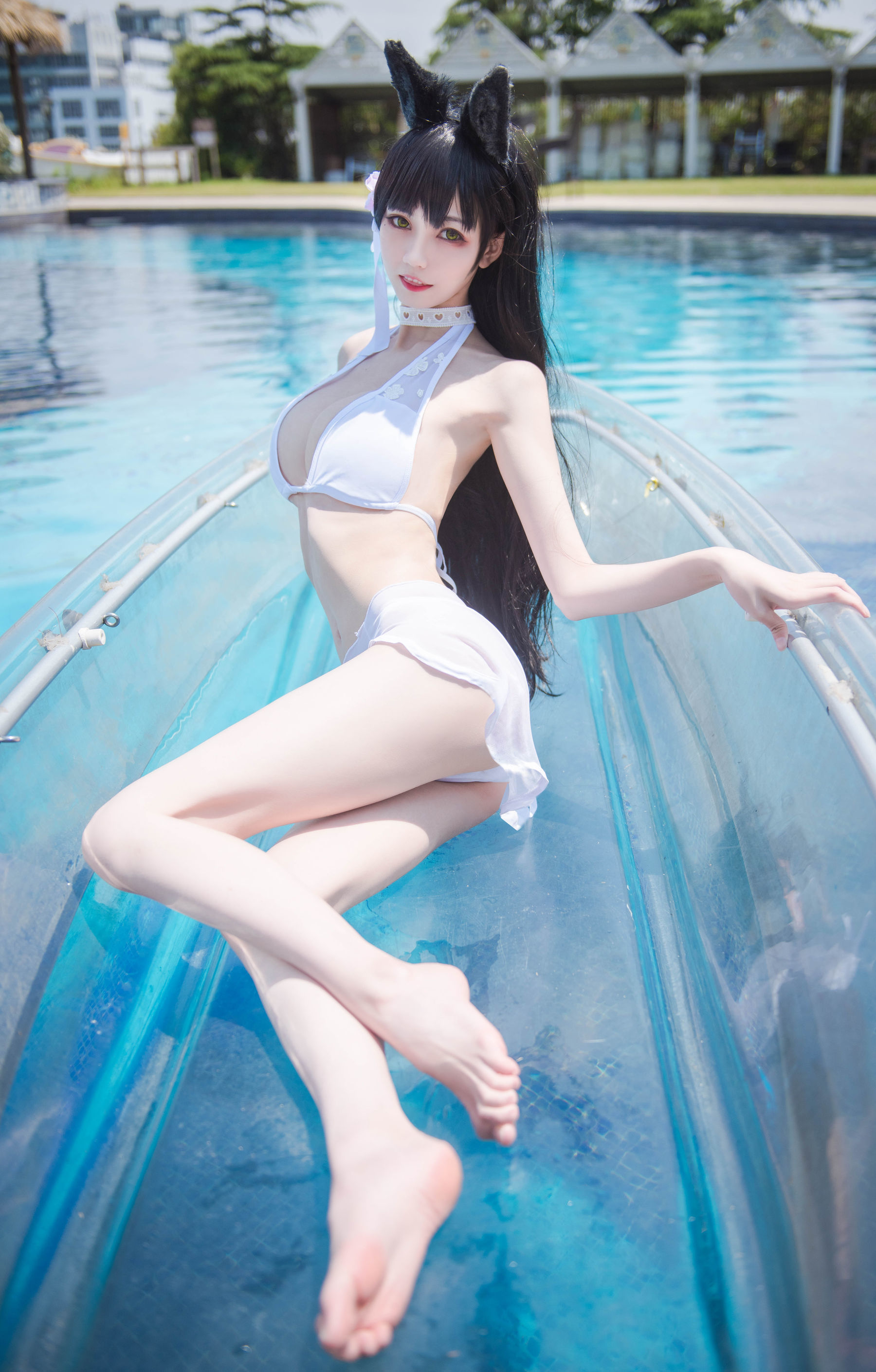 [萝莉COS] 小妖精你的负卿 – 爱宕泳装 [18P]