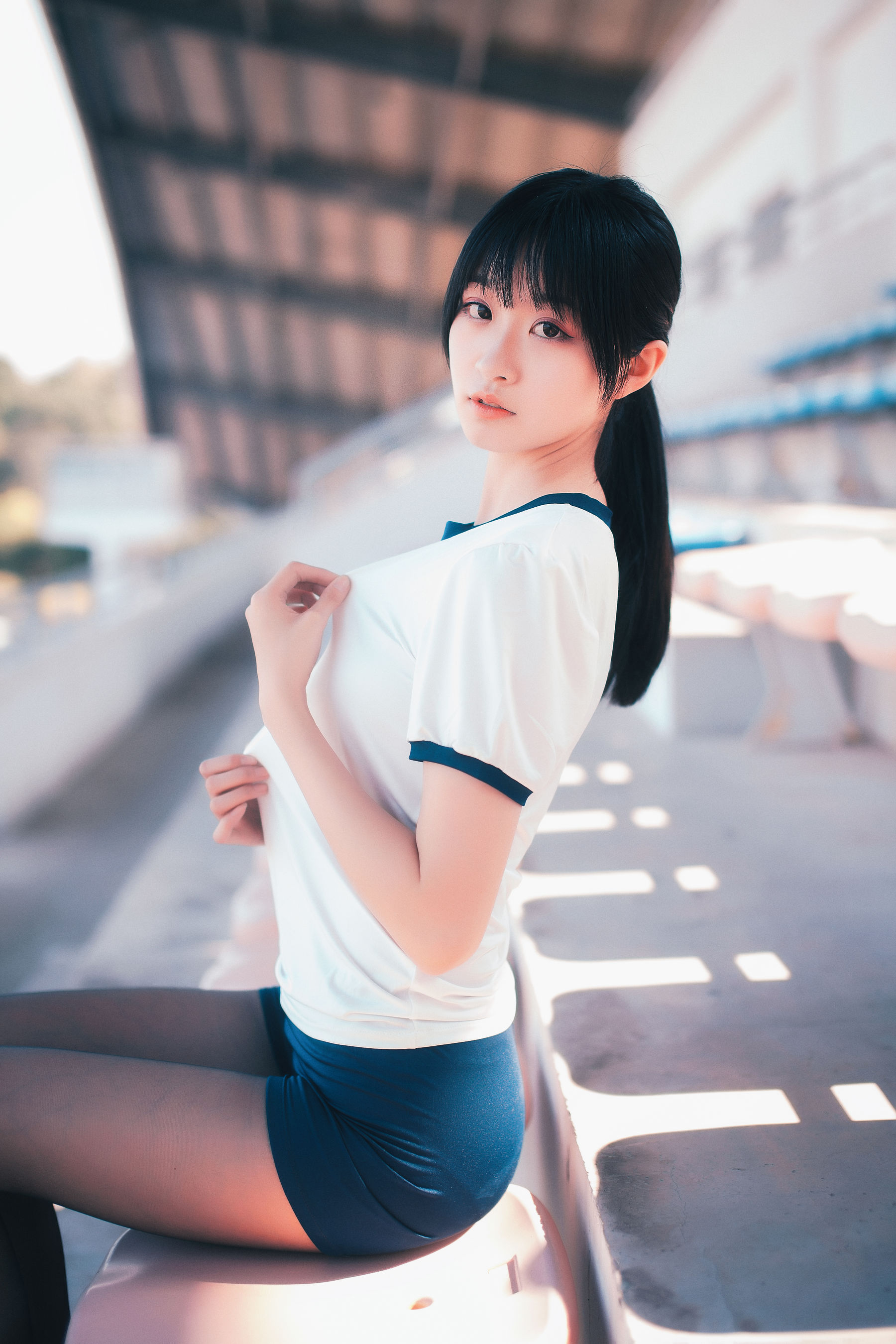 COS萌妹沧霁桔梗 – 黑丝体操服 [53P]