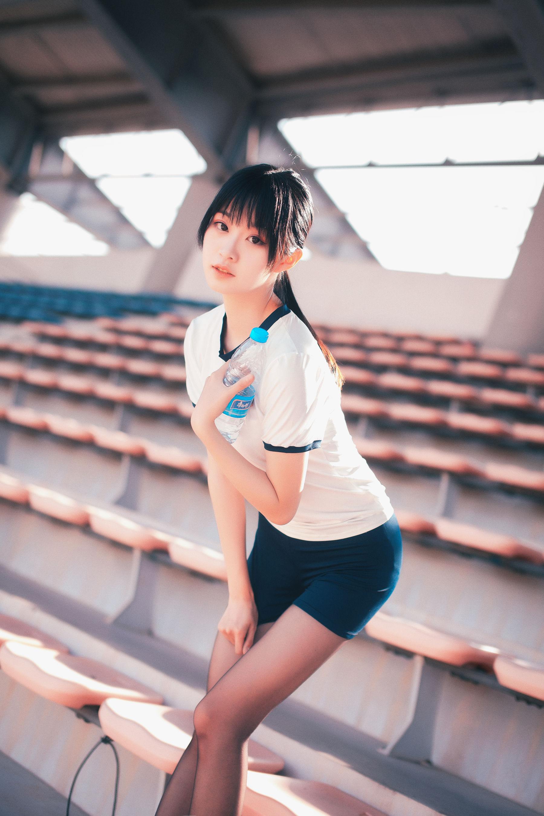 COS萌妹沧霁桔梗 – 黑丝体操服 [53P]