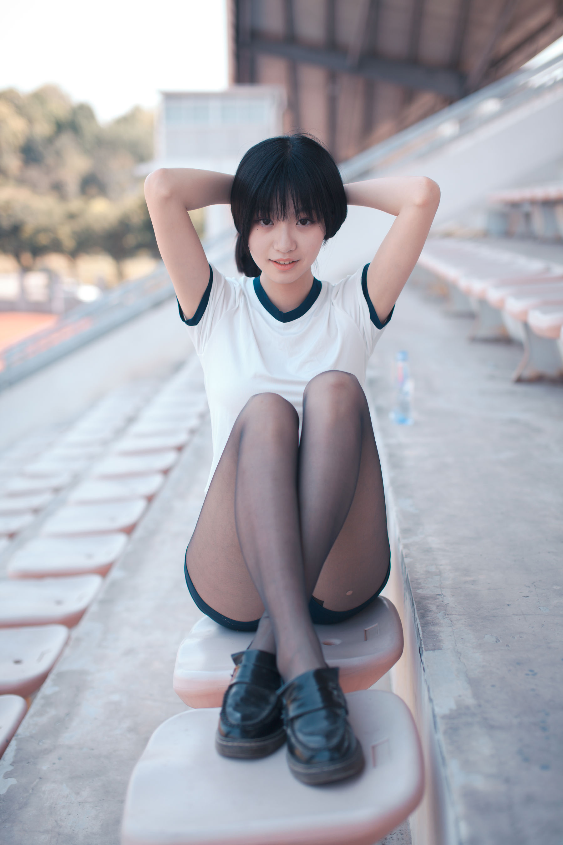 COS萌妹沧霁桔梗 – 黑丝体操服 [53P]
