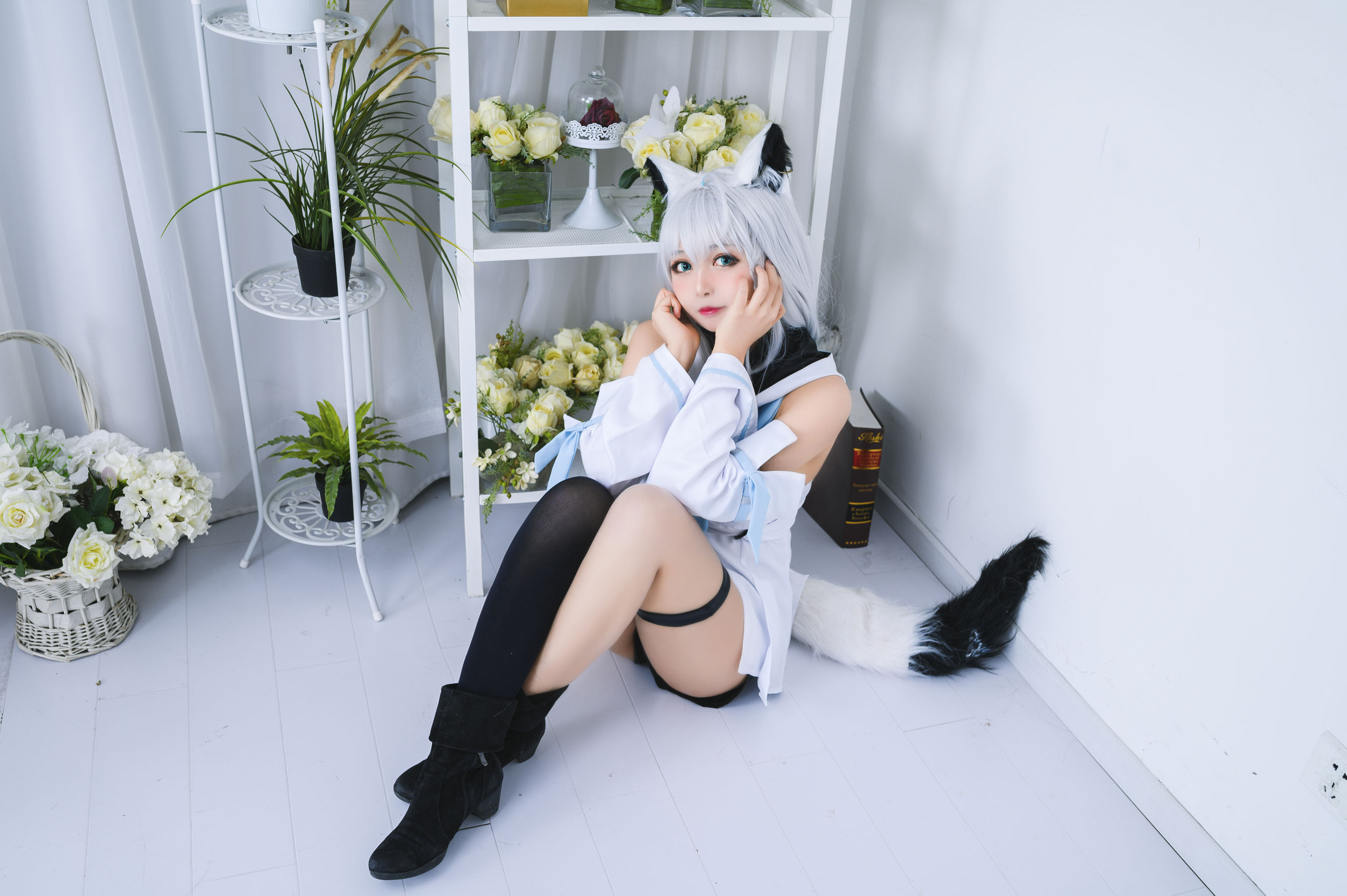 大眼萌妹黑猫猫OvO – 白上吹雪 [12P]