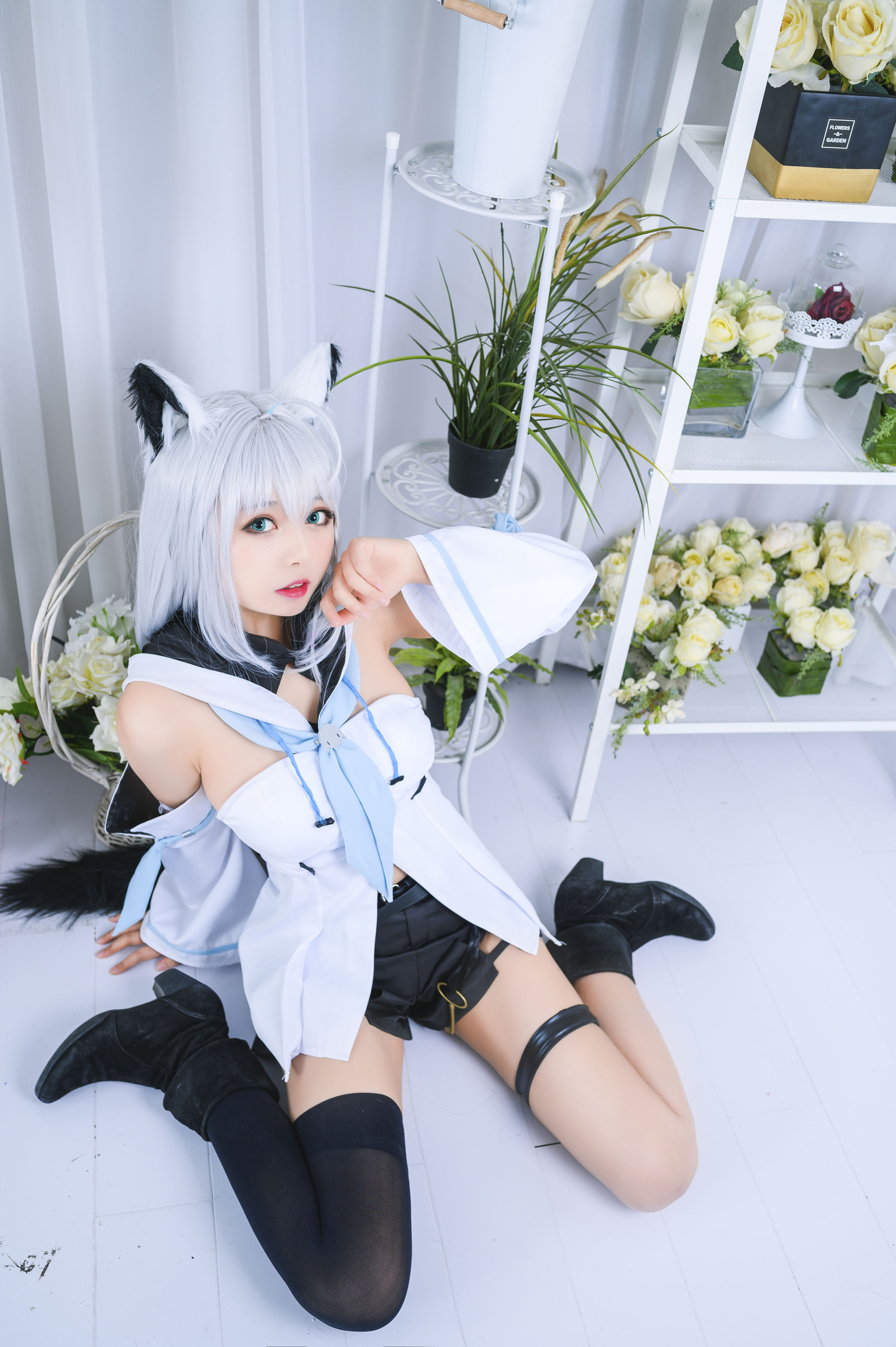 大眼萌妹黑猫猫OvO – 白上吹雪 [12P]