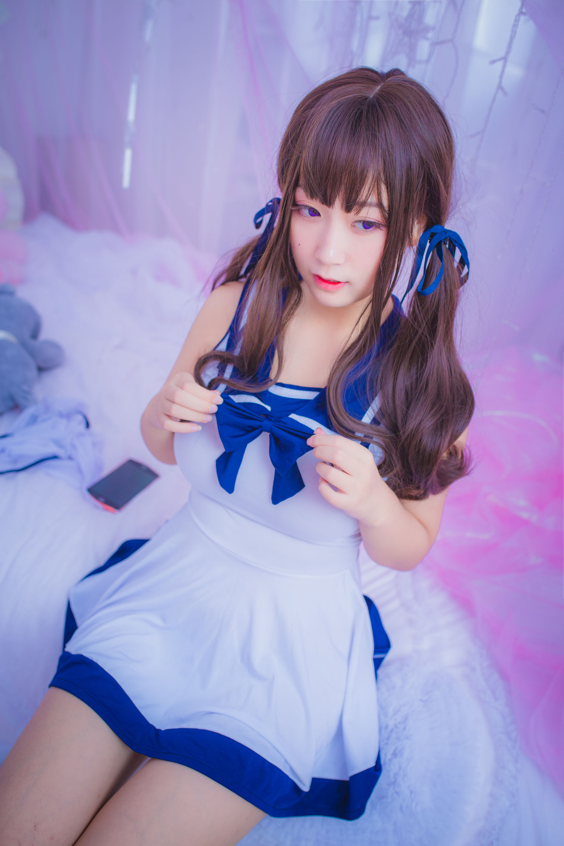 巨乳猫九酱Sakura – 连衣水手服 [11P]