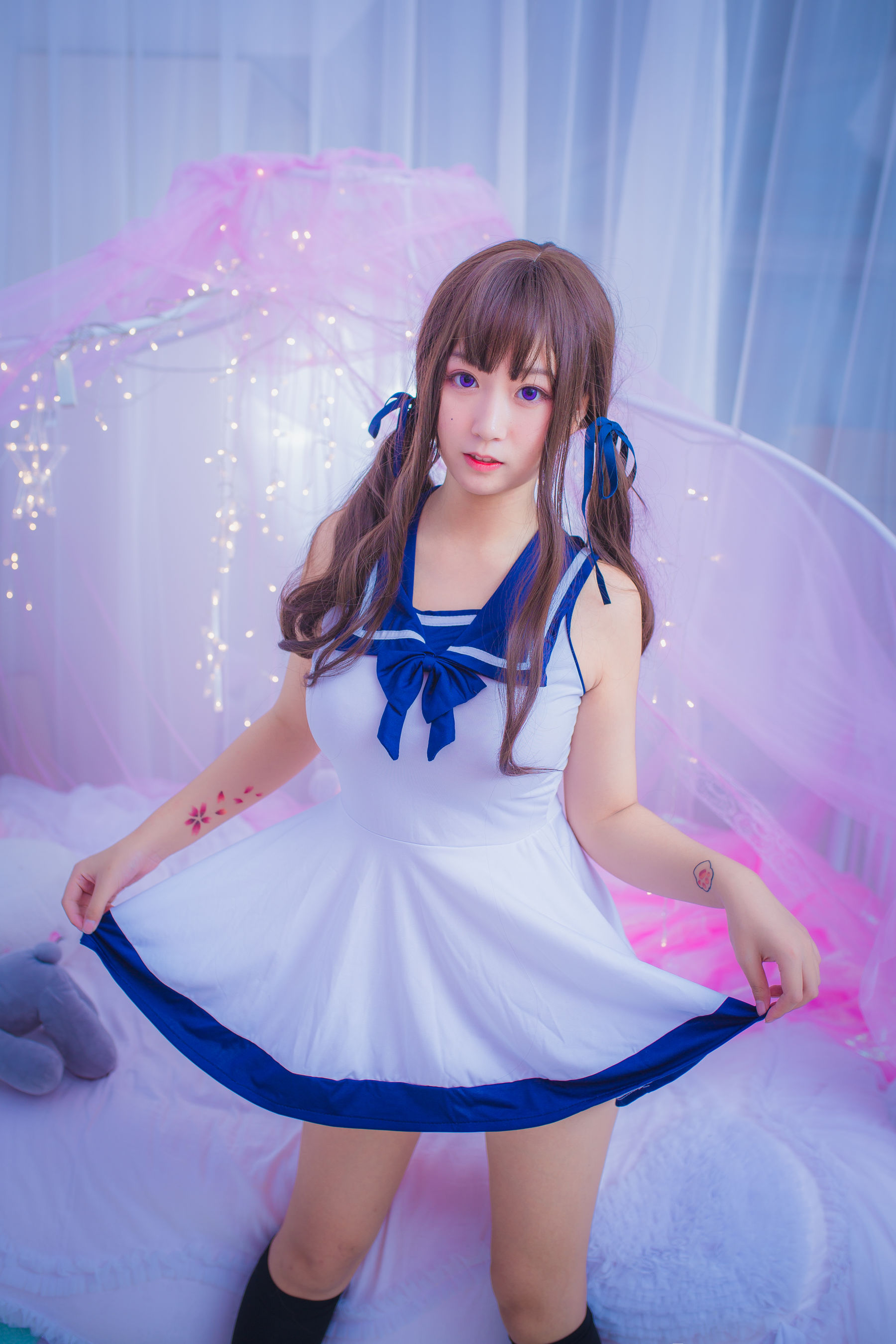 巨乳猫九酱Sakura – 连衣水手服 [11P]