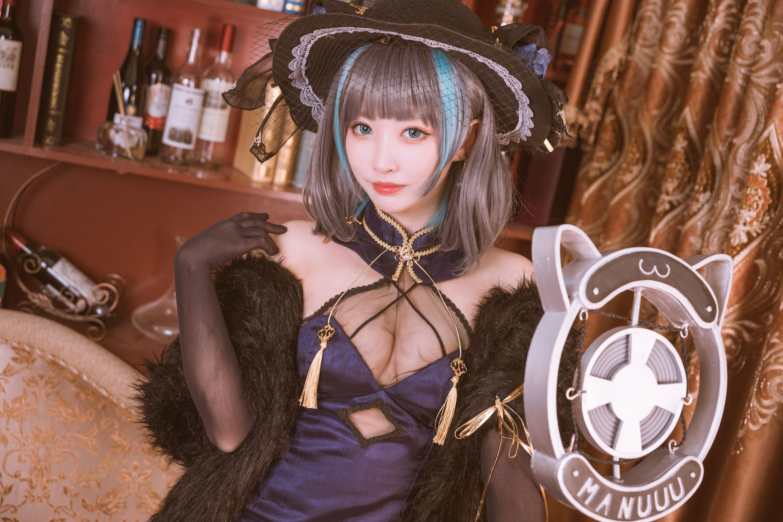 宫本桜 – 柴郡旗袍 音乐绚烂CaitSith [20P]
