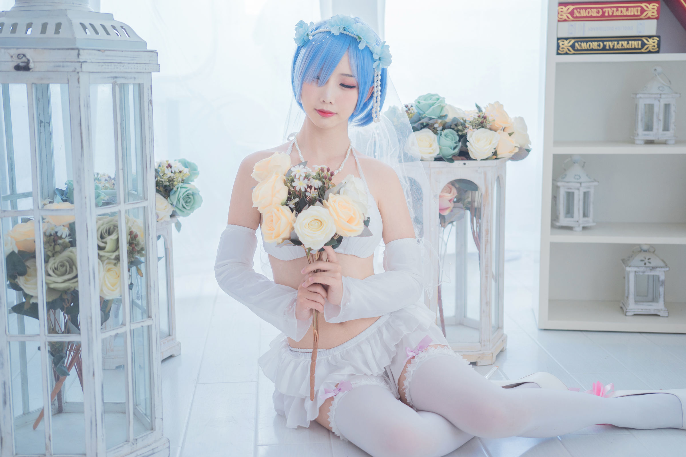 [萝莉COS] 面饼仙儿 – 花嫁蕾姆 [28P]