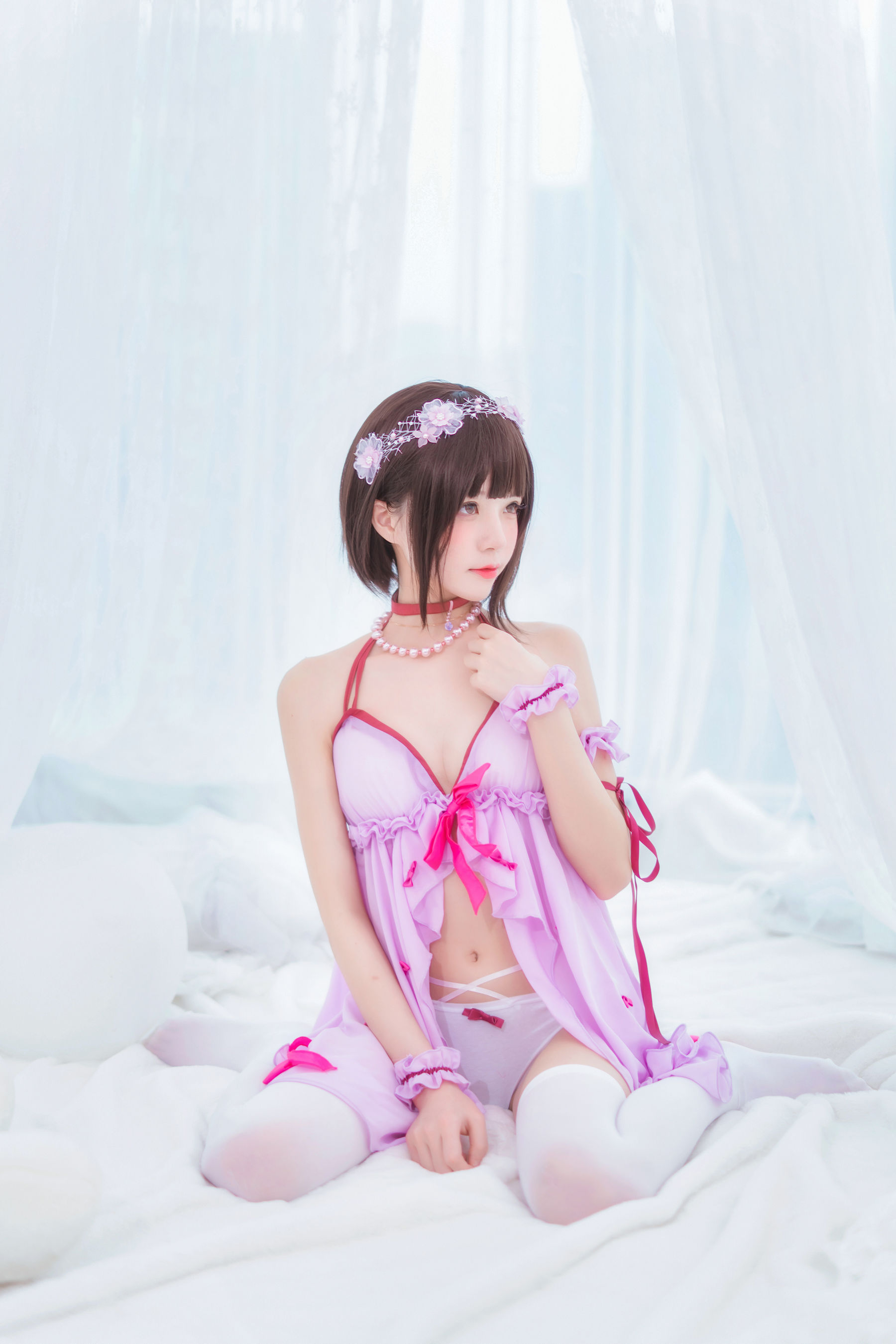 [萝莉COS] 桜桃喵《(加藤惠)小睡裙》 [38P]