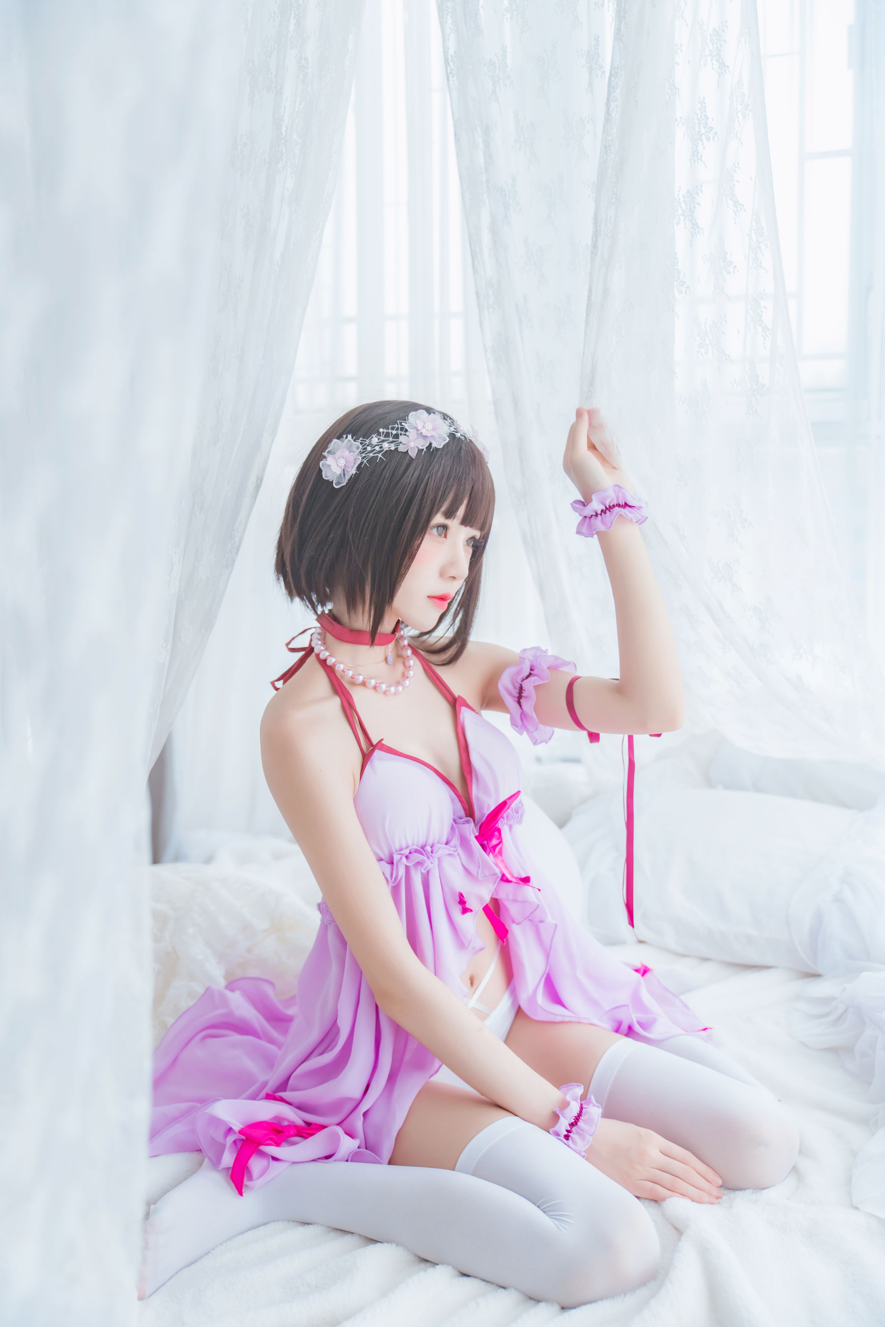 [萝莉COS] 桜桃喵《(加藤惠)小睡裙》 [38P]