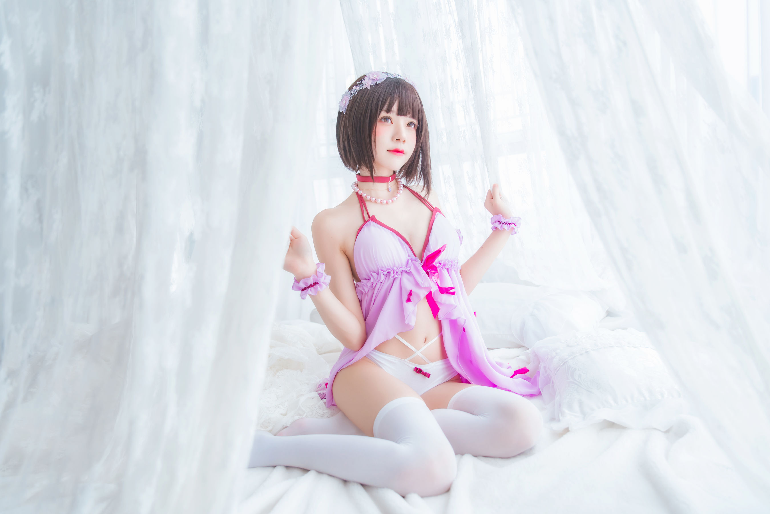 [萝莉COS] 桜桃喵《(加藤惠)小睡裙》 [38P]