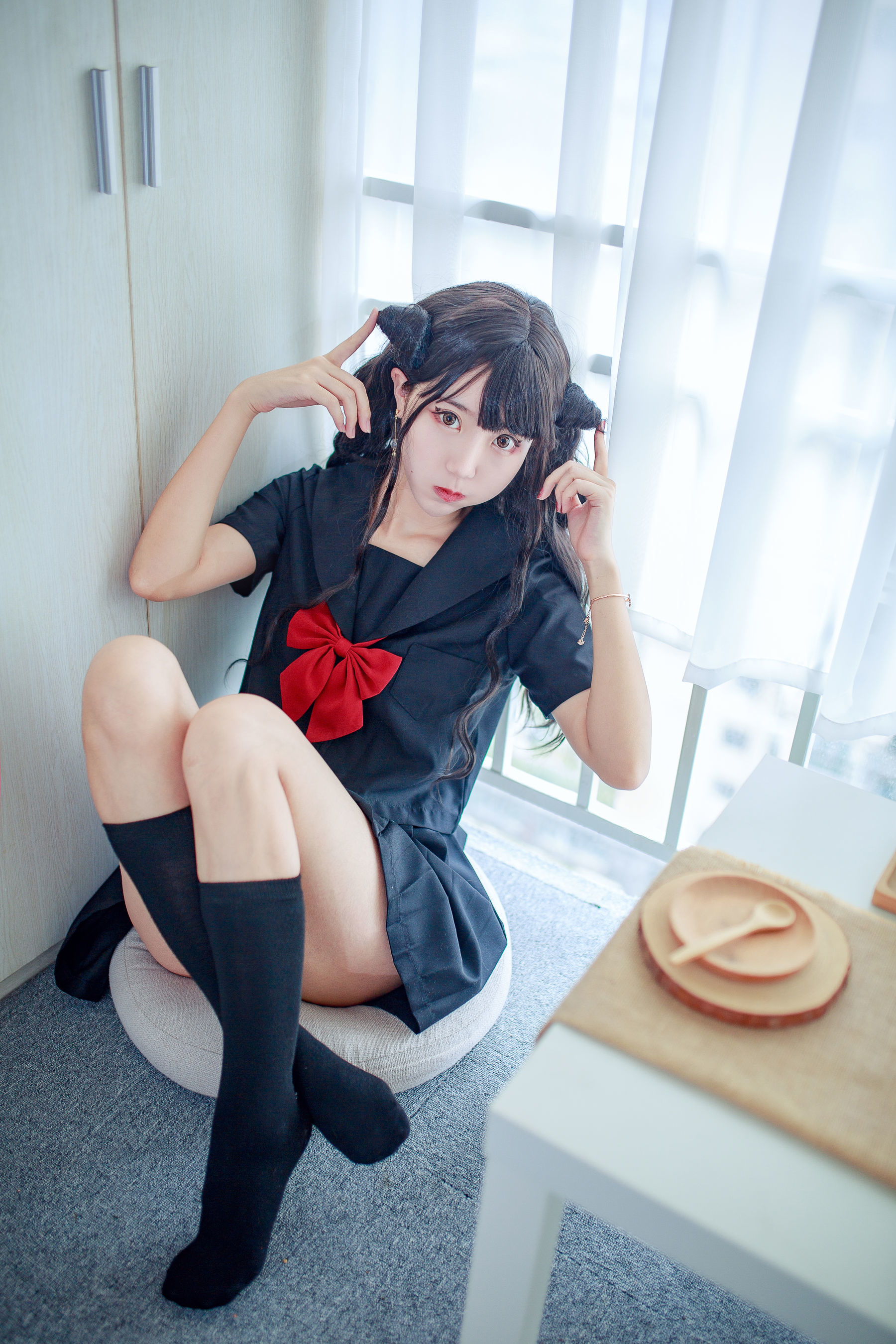 [萝莉COS] 黑川 – 小恶魔JK [32P]