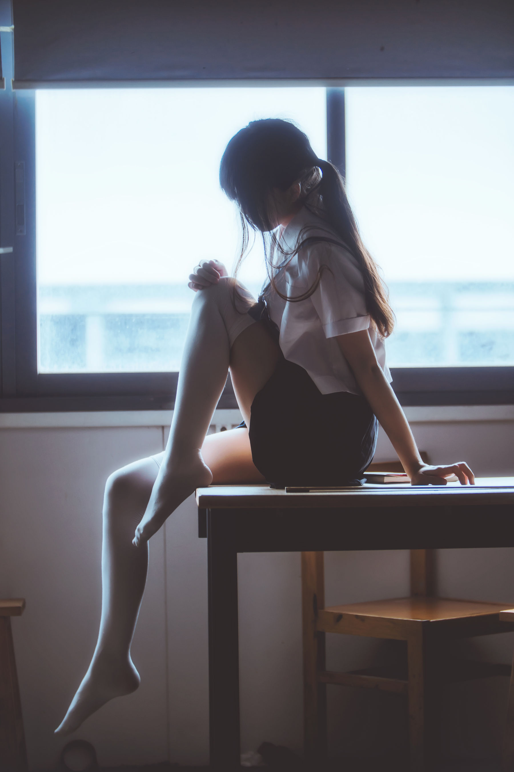 [萝莉COS] 桜桃喵《蓝白水手服》 [39P]