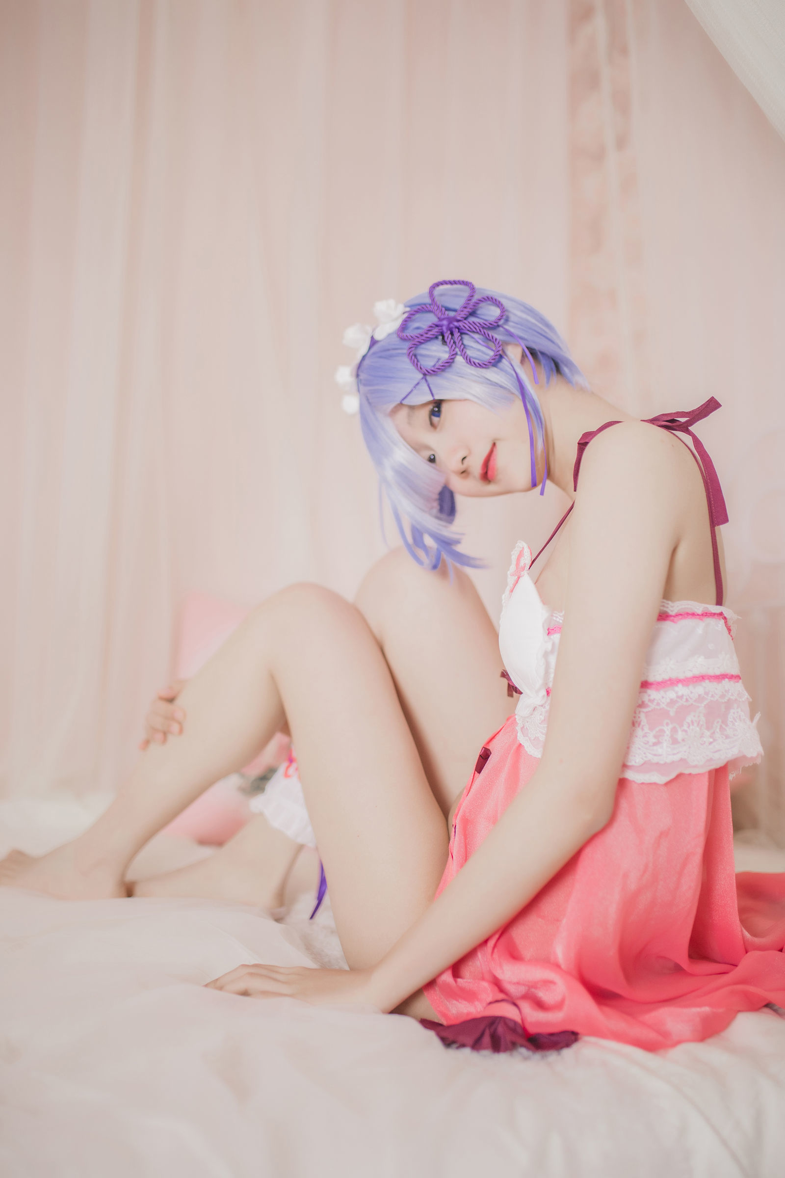 [萝莉COS] 木绵绵OwO – 蕾姆睡衣 [24P]
