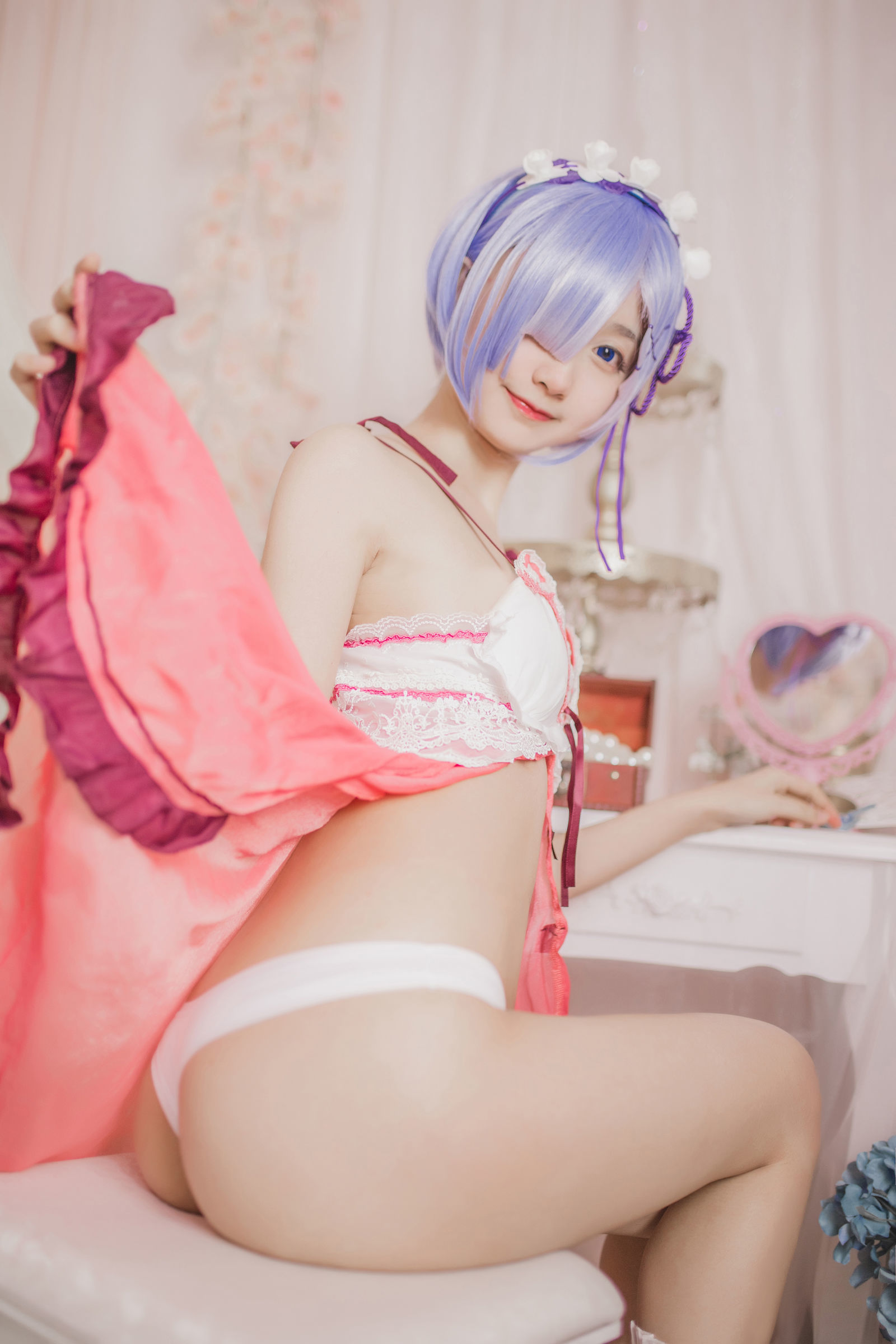 [萝莉COS] 木绵绵OwO – 蕾姆睡衣 [24P]