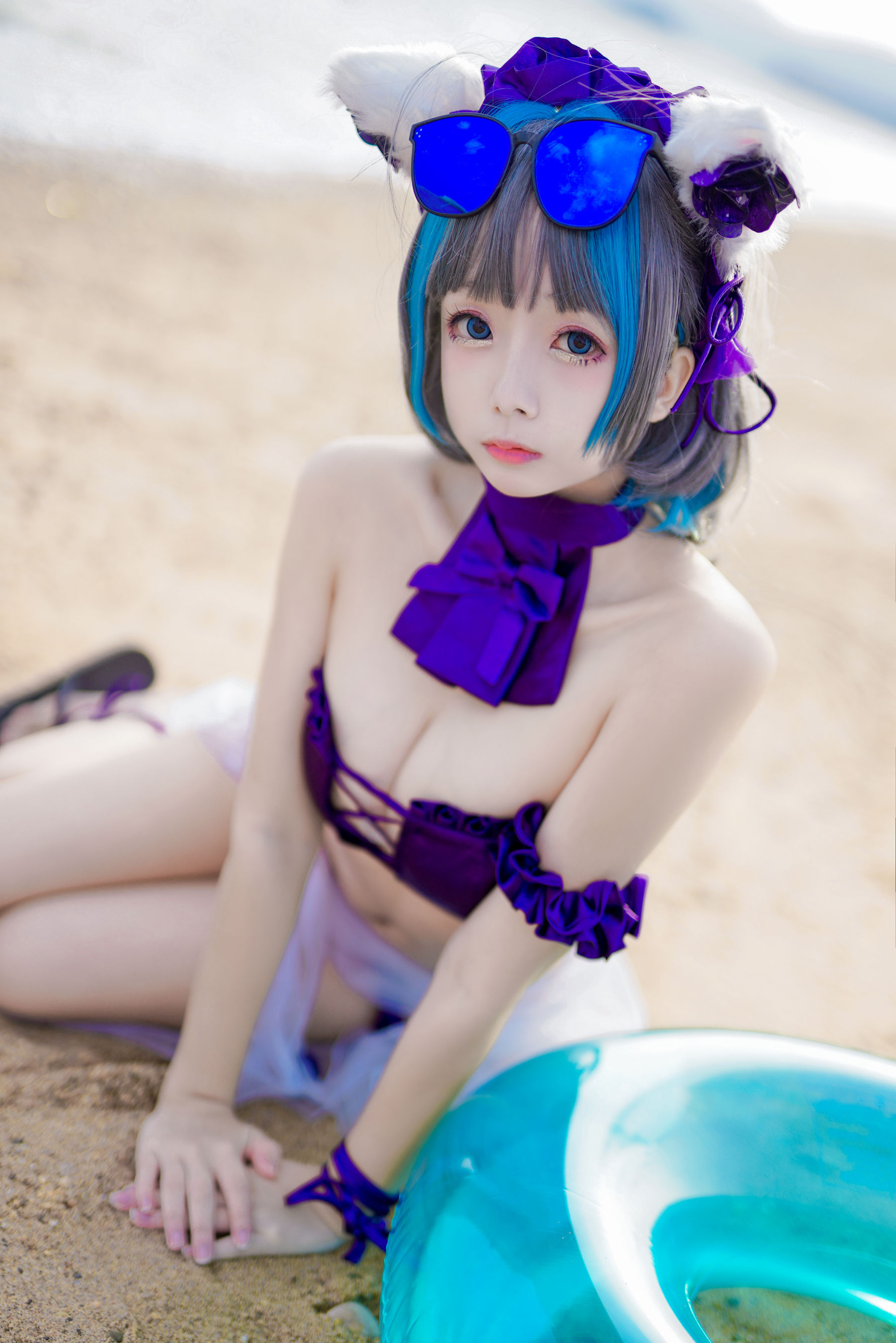 Cosplay日奈娇 – 柴郡猫泳装 [41P]