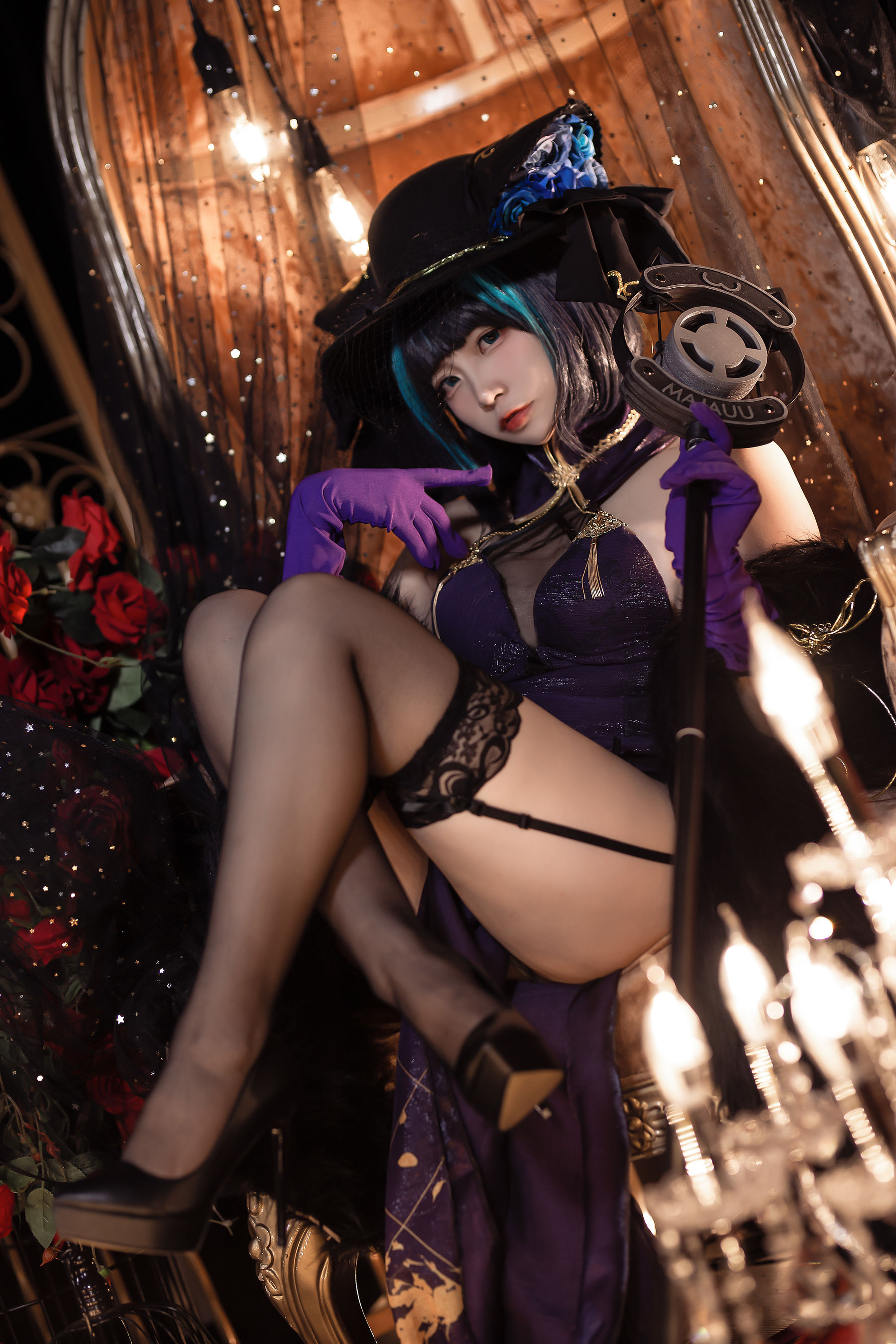 人气Coser二佐Nisa – 柴郡 音乐绚烂 [9P]