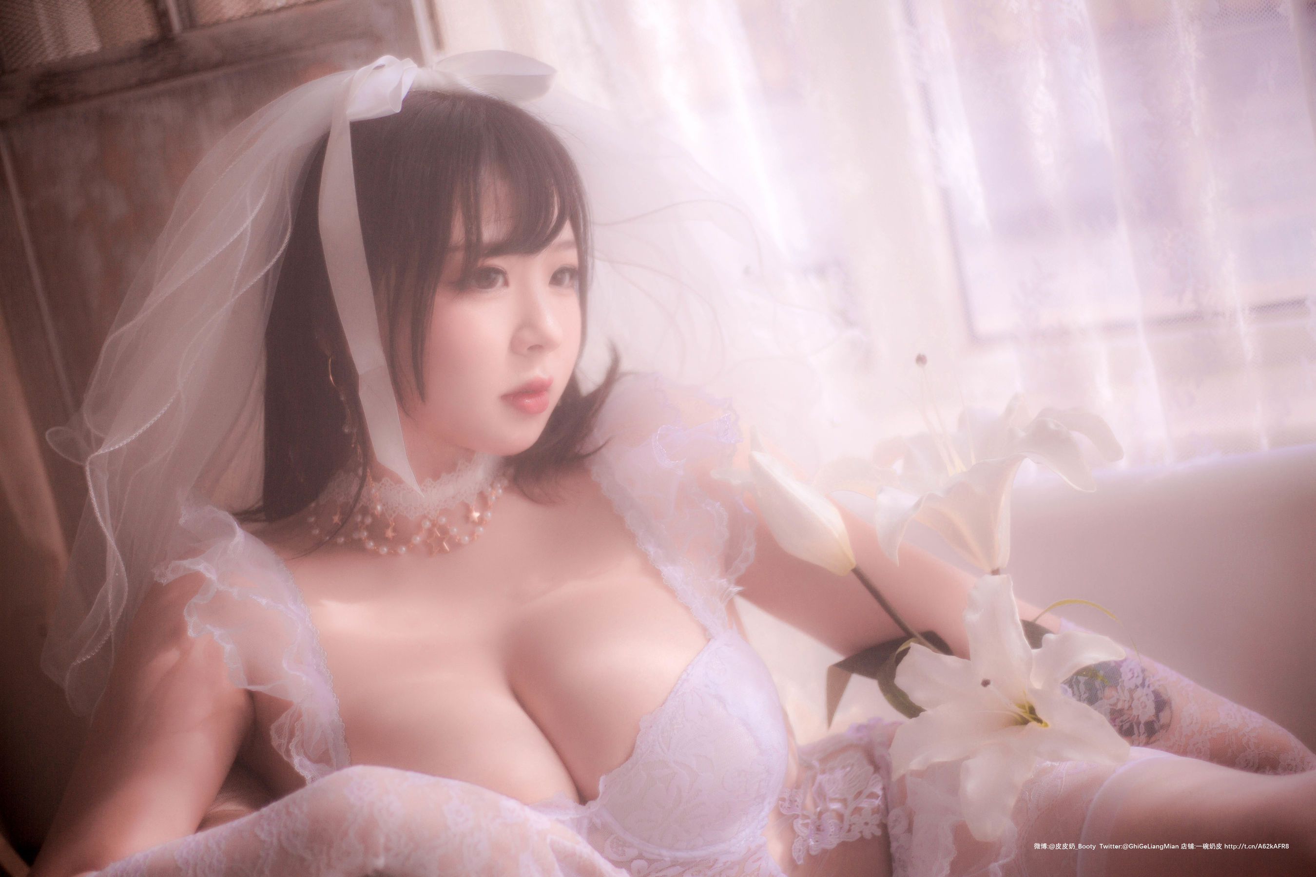 皮皮奶可可爱了啦 – 朦胧婚纱 [66P]
