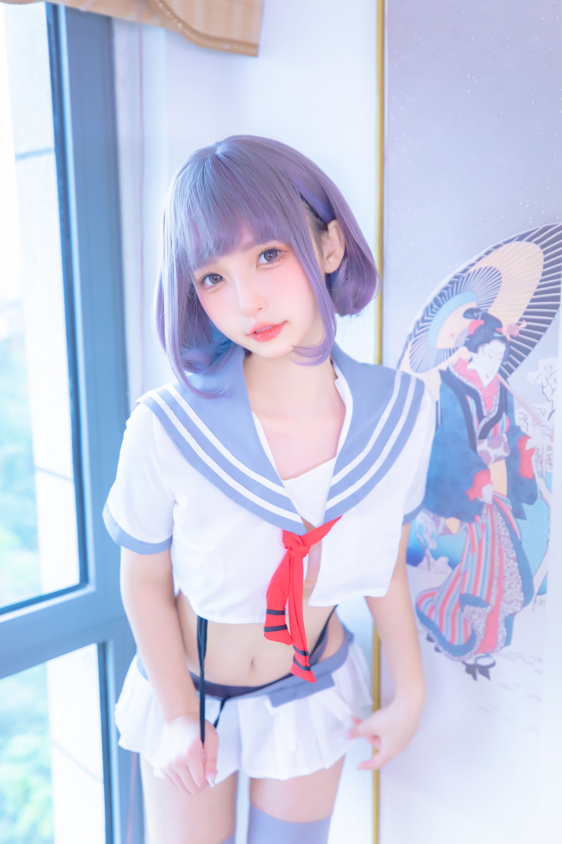 神楽坂真冬 灰丝吊带JK [75P]