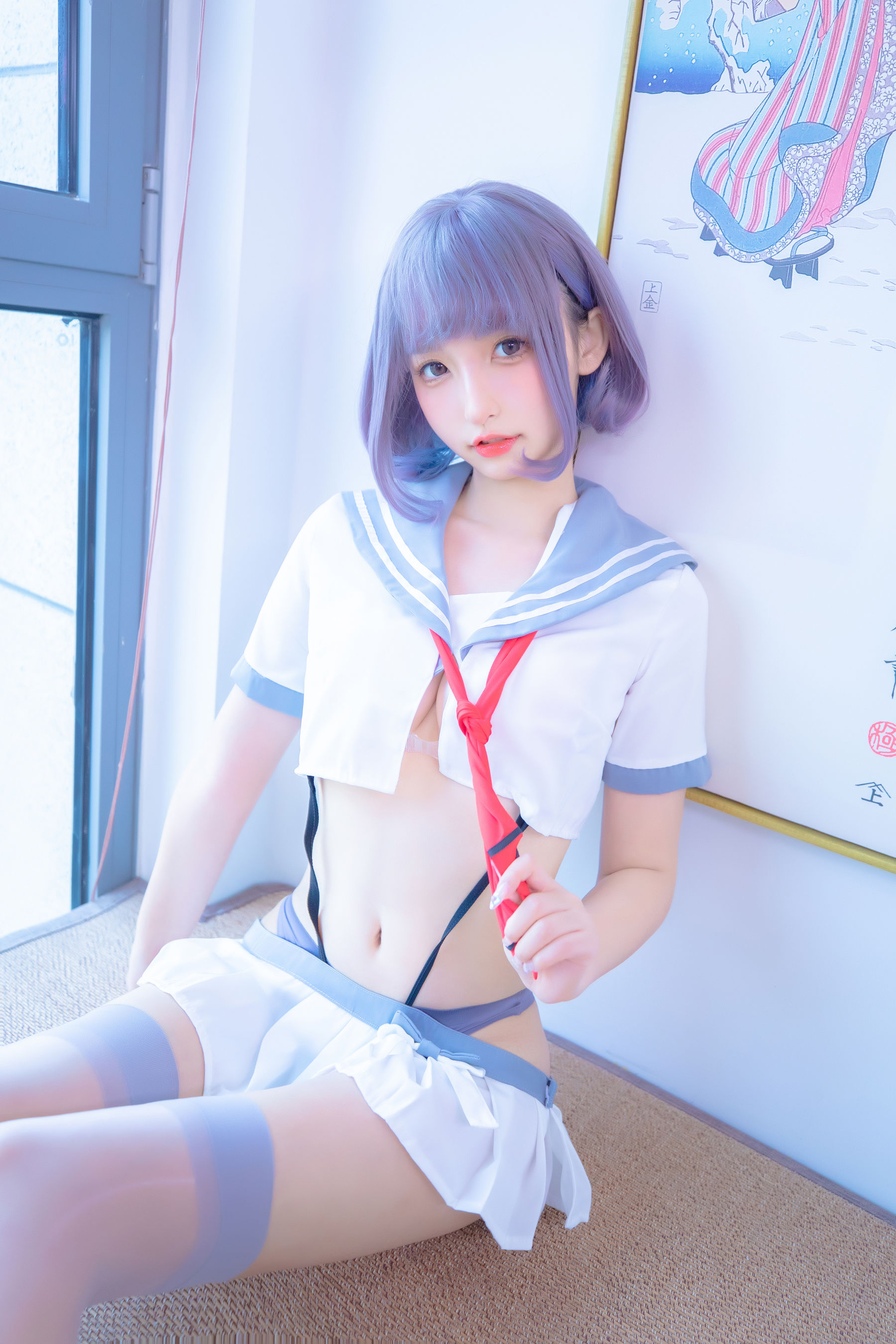 神楽坂真冬 灰丝吊带JK [75P]