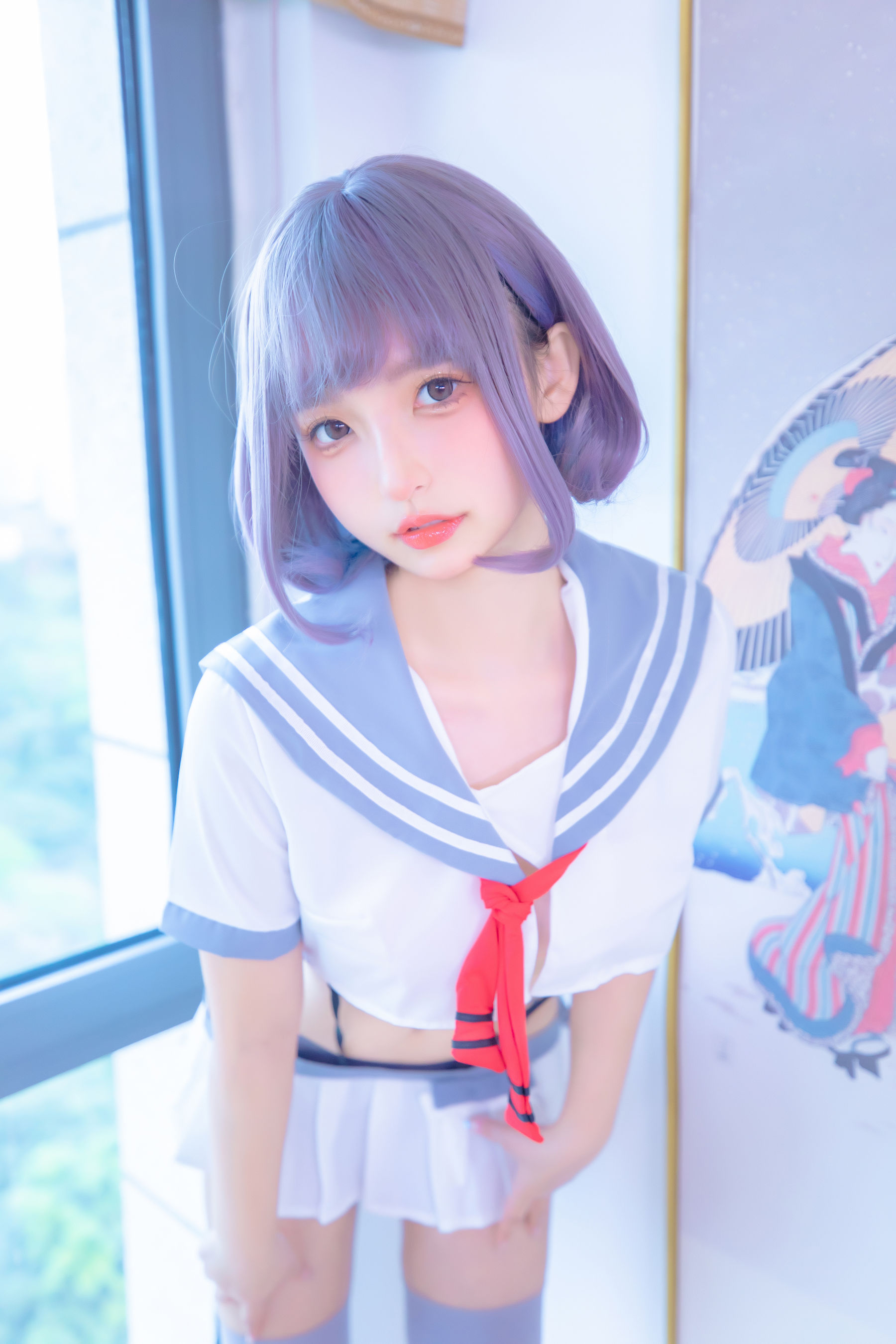神楽坂真冬 灰丝吊带JK [75P]