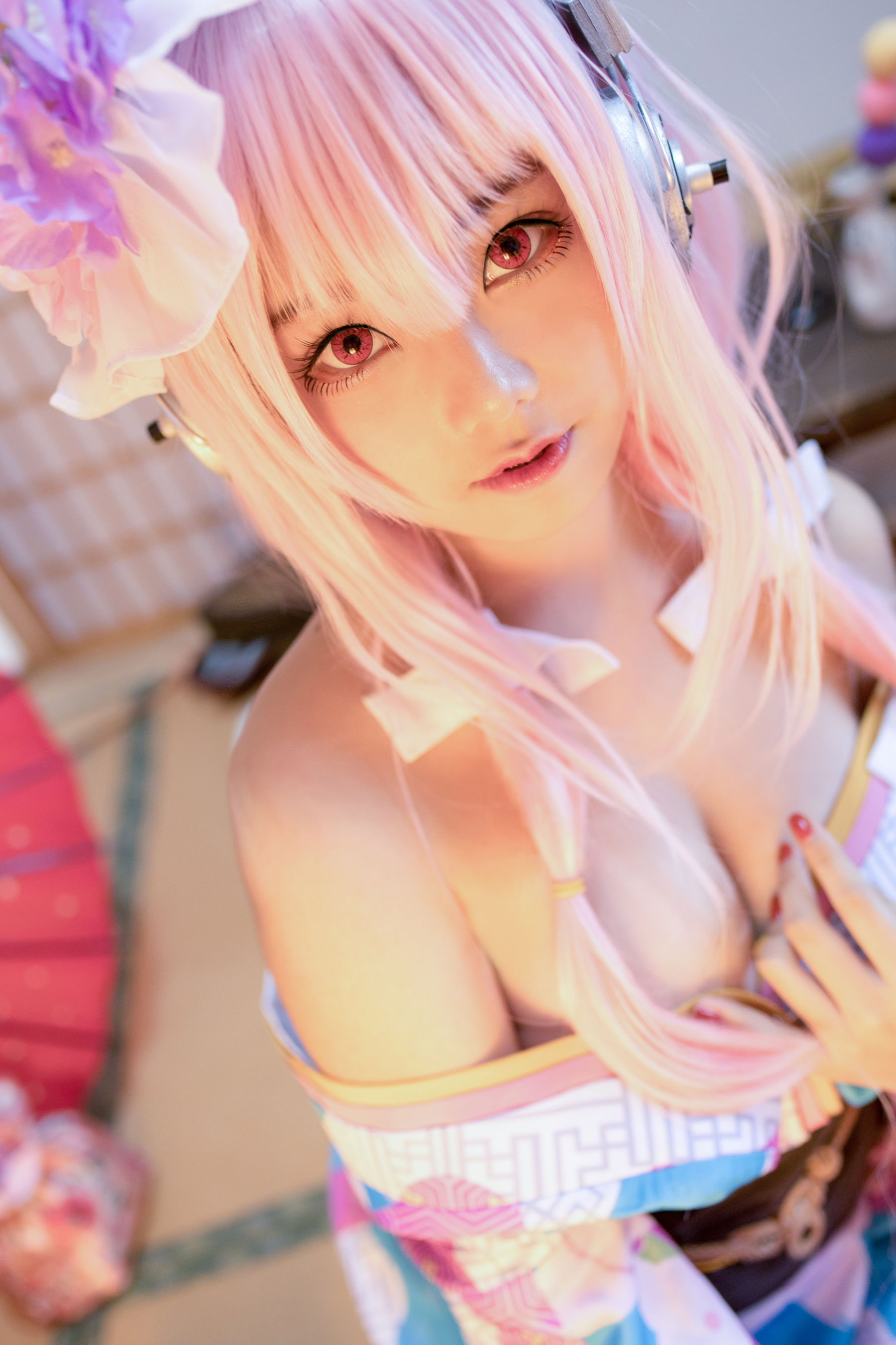 [Cosplay写真] 萌系小姐姐蜜汁猫裘 – 索尼子和服 [19P]