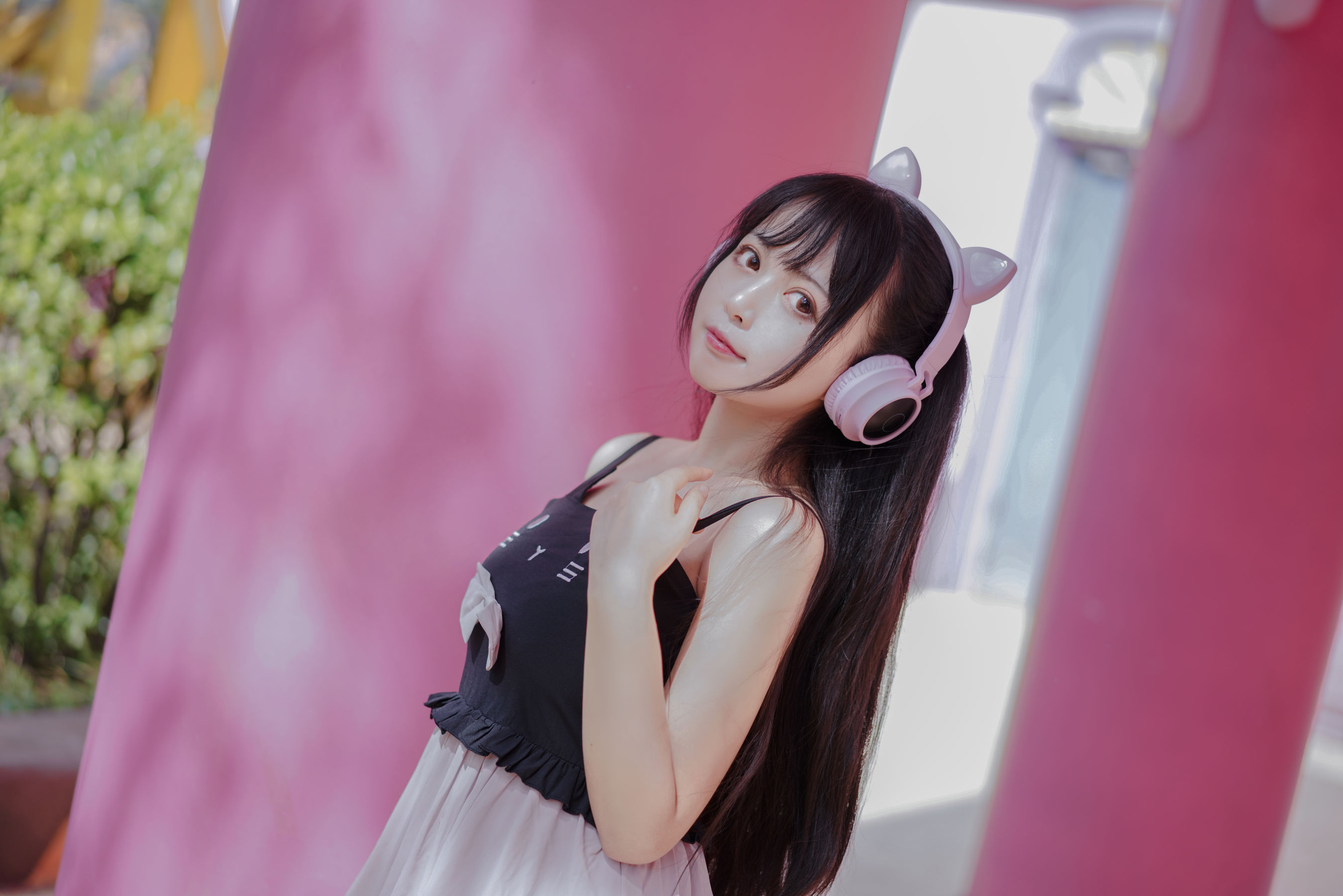 [Cosplay写真] 大眼萌妹黑猫猫OvO – pink [21P]