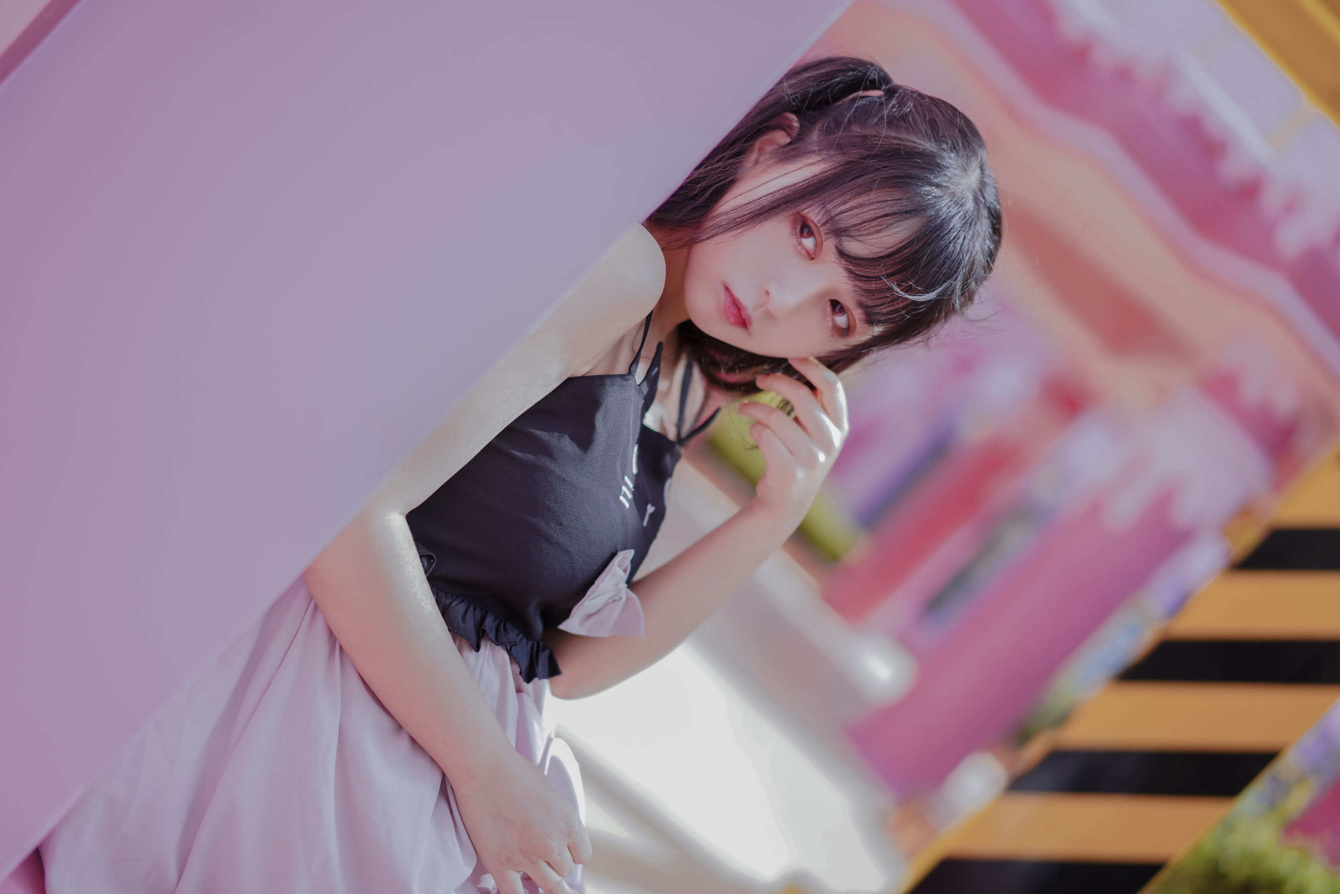 [Cosplay写真] 大眼萌妹黑猫猫OvO – pink [21P]