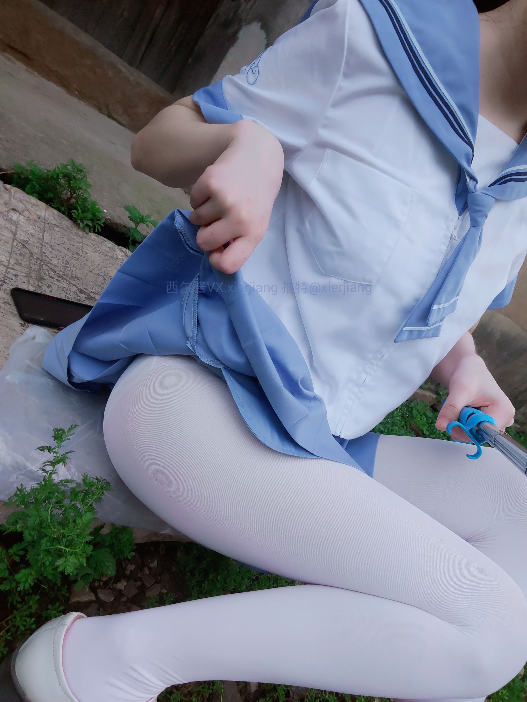 微博萌妹子西尔酱 – 青草水手服 [74P]