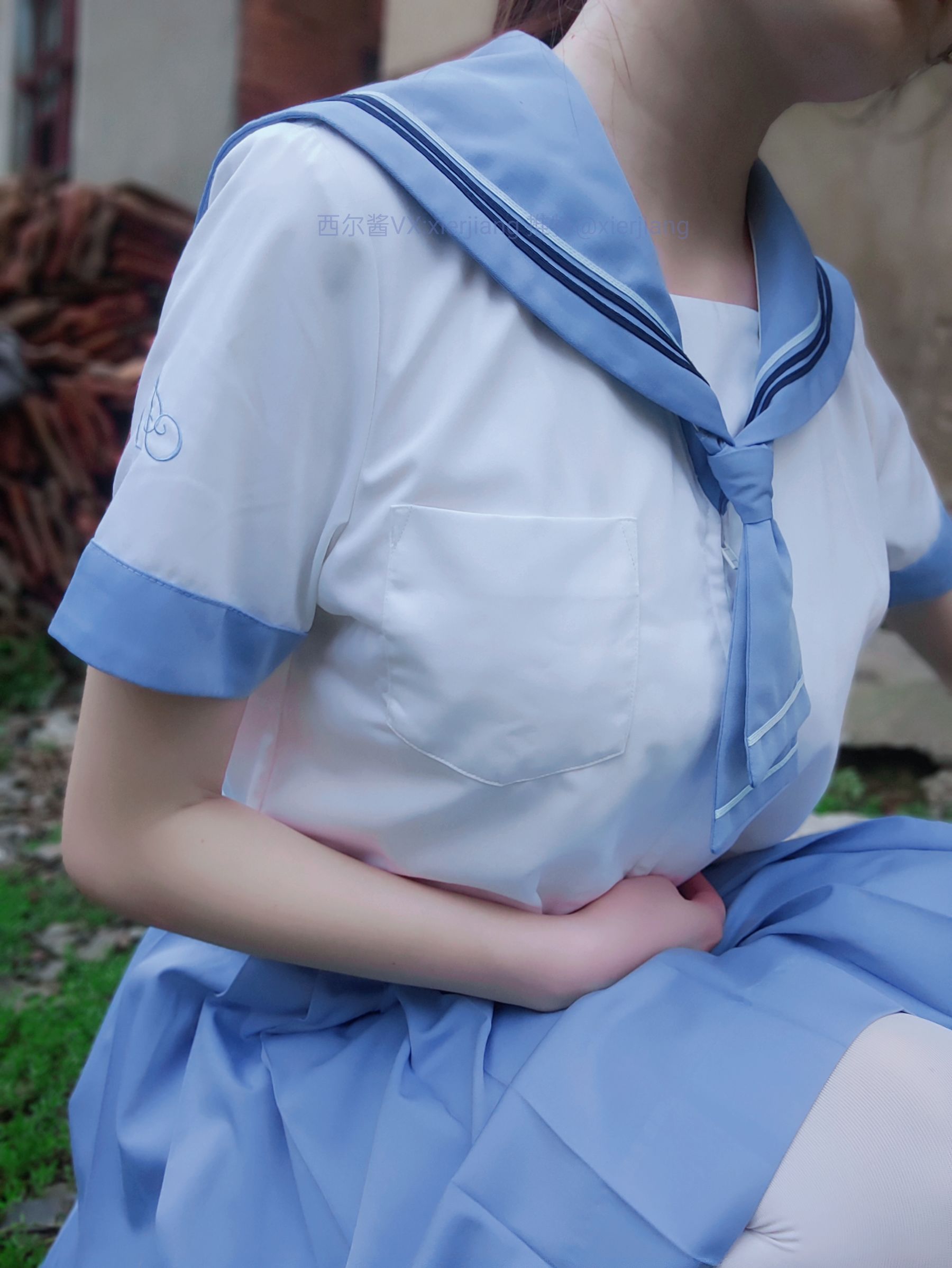 微博萌妹子西尔酱 – 青草水手服 [74P]
