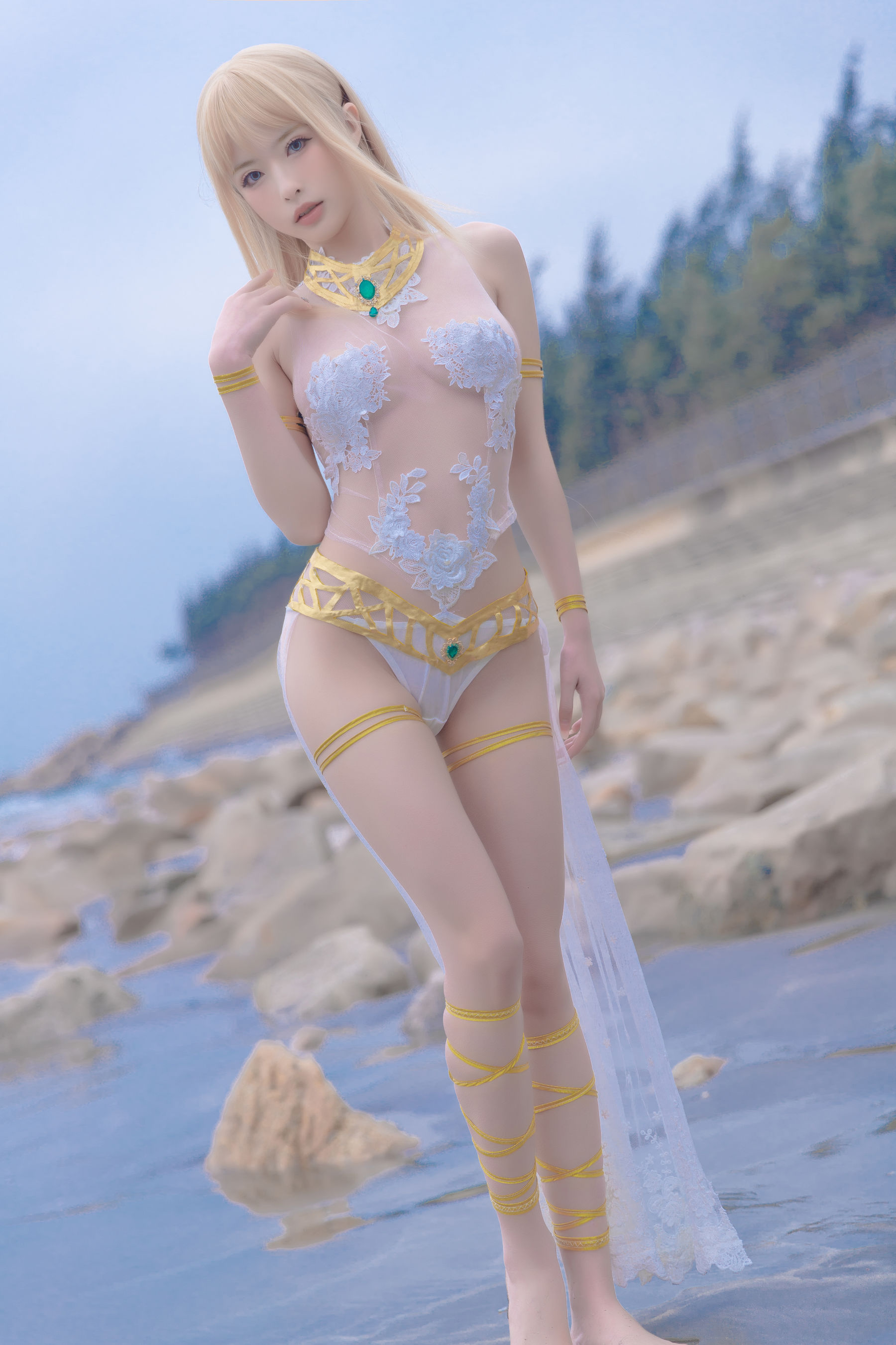 尤物清水由乃 – 玛丽萝丝白色泳衣 [33P]