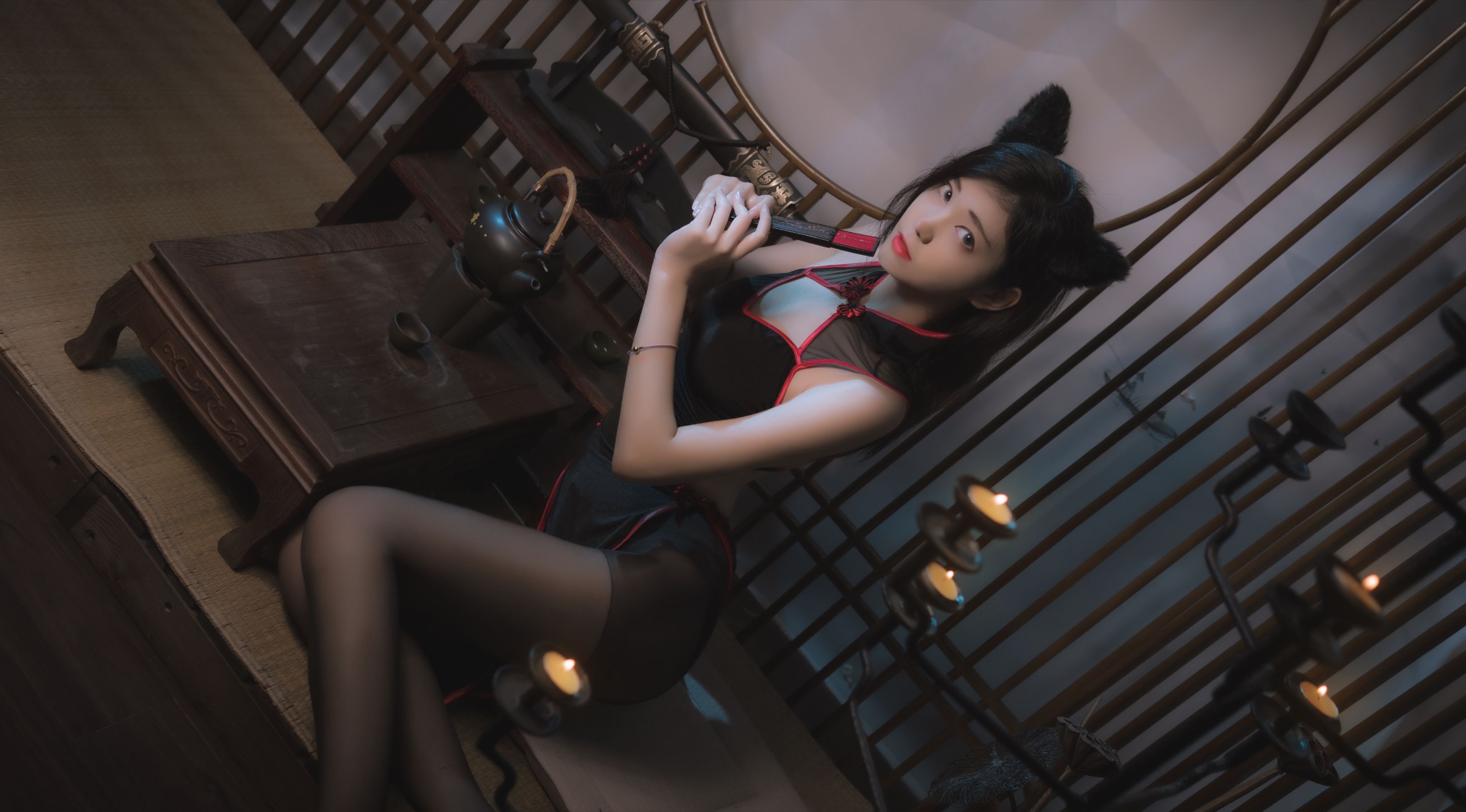 动漫博主南桃Momoko 黑旗袍 [25P]