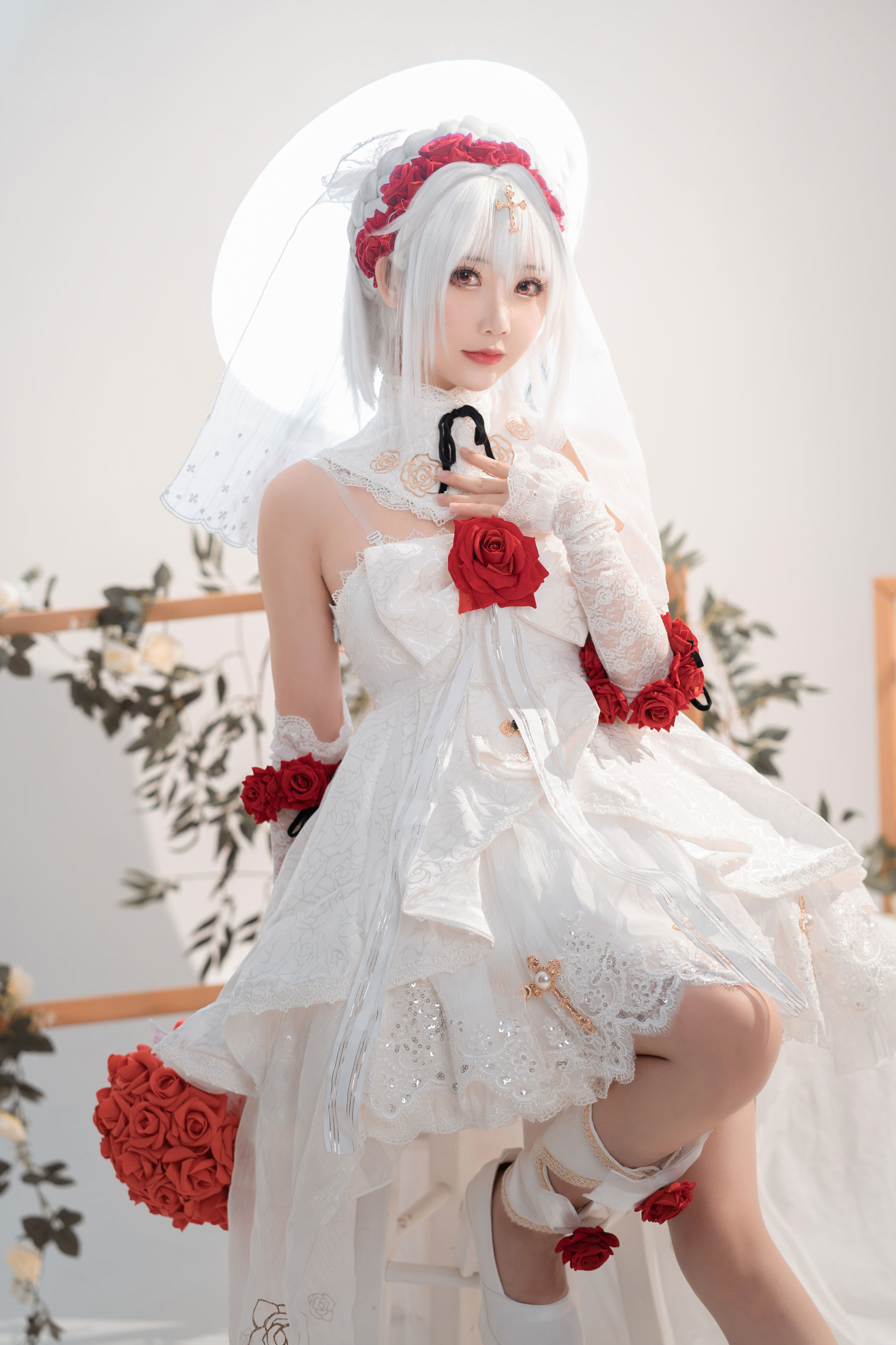 可爱人气Coser面饼仙儿 – 德丽莎婚纱 [13P]